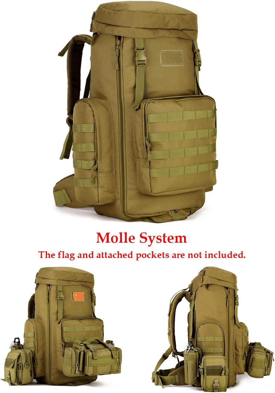 Hiking Backpack 85L Large Tactical Backpack Military Army Combat Rucksack Trekking Rucksack MOLLE Backpack image number 4