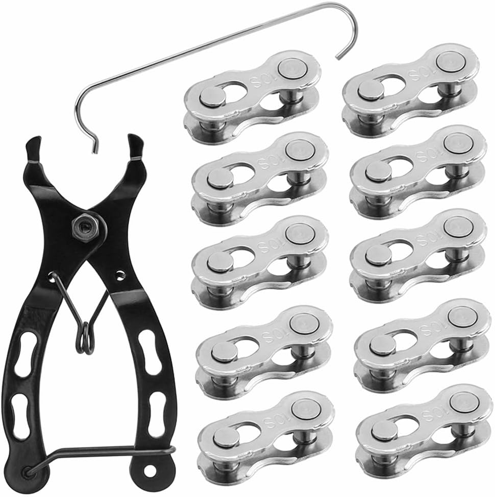 Yakamoz Bicycle Chain Repair Tool Set, 10Pairs Quick Reusable Bike Chain Master Link 10 Speed Chain Joint Connector with Bike Chain Plier for Speed Chains Repair Tool Kit image number 2