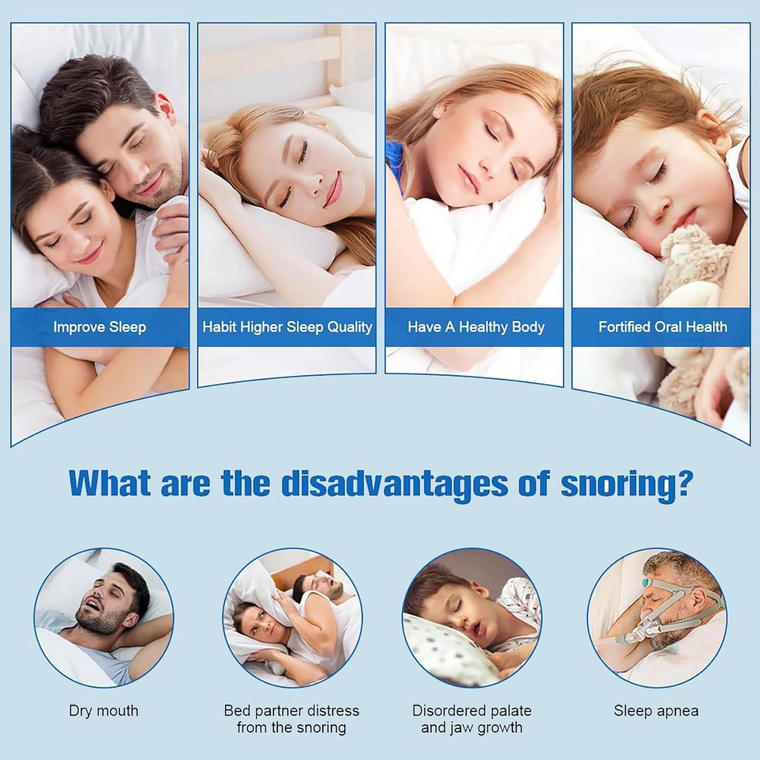 Reusable anti Snoring Devices, Mouth Guard for Teeth Grinding for All Mouth Shapes, Sleeping Aid anti Snore Mouthguard, Bpa-Free, Ready to Use Snoring Stopper for Your Partner image number 2