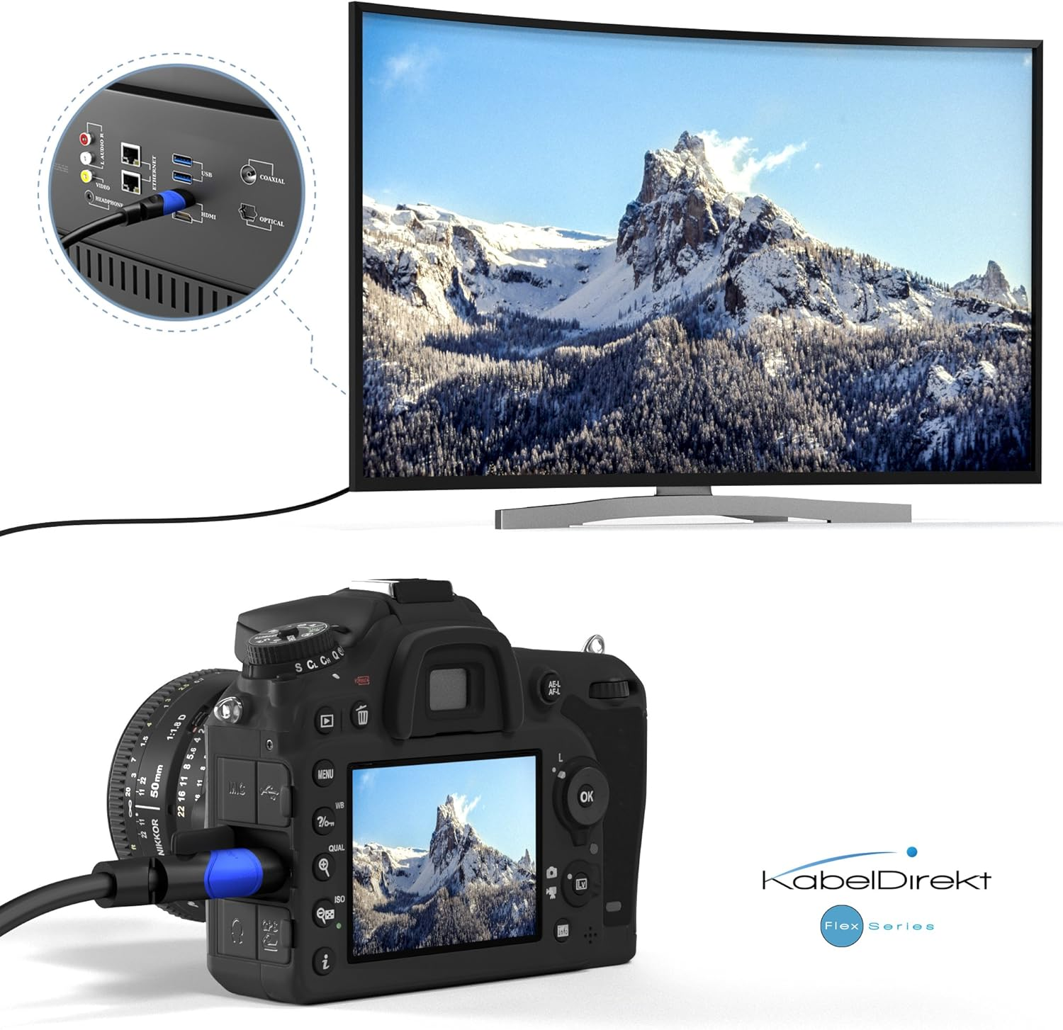 Mini HDMI Cable with Break-Proof Design &ndash; 3M (HDMI-A to Mini-Hdmi, Bidirectional, 4K@60Hz for Ultra HD, High Speed with Ethernet, for Tablets/Cameras/Camcorders, Black) &ndash; Cabledirect image number 4