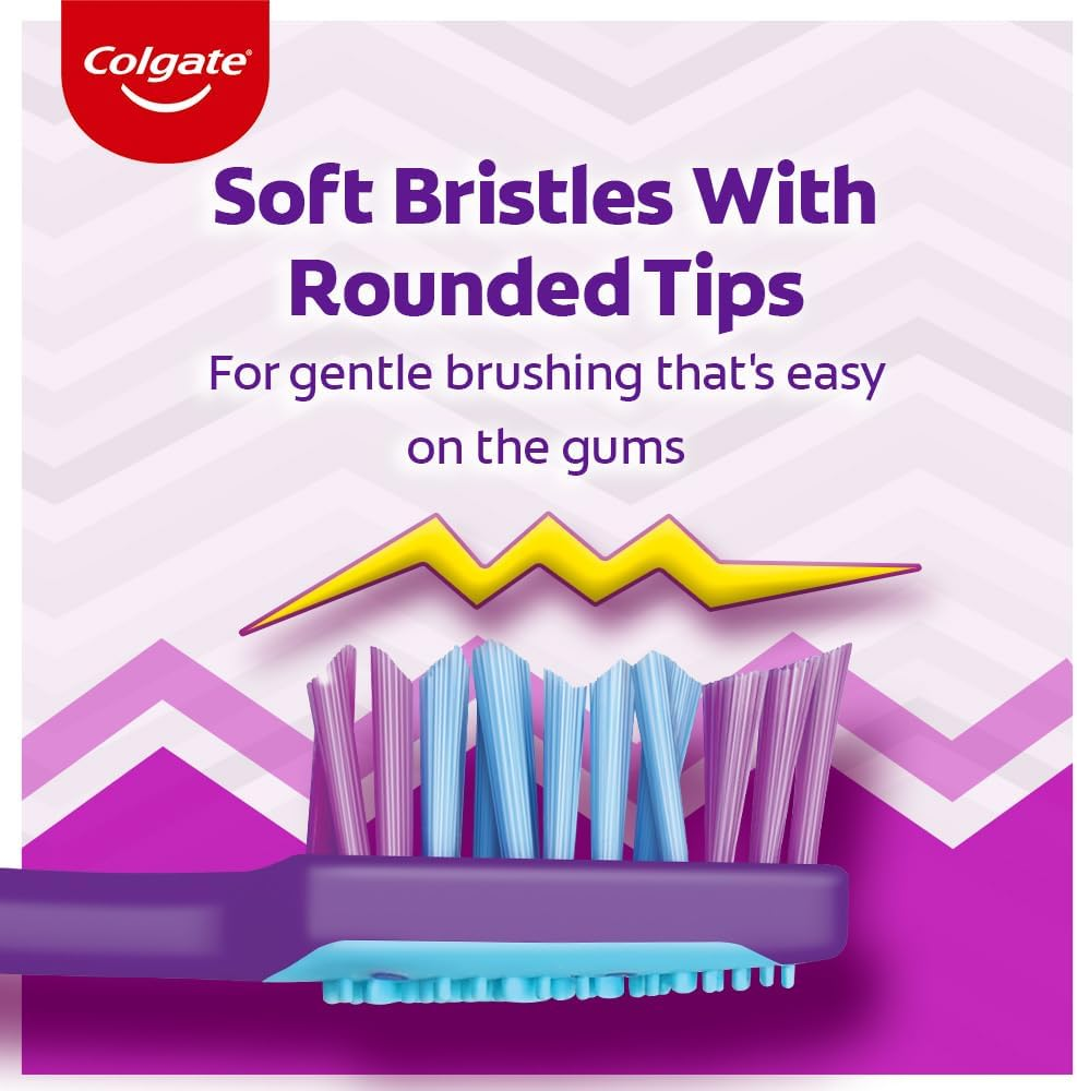 Colgate Zigzag Toothbrush for Deep Inter Dental Clean with Multi Angle Zig Zag Bristles (Medium, Pack of 6) image number 1