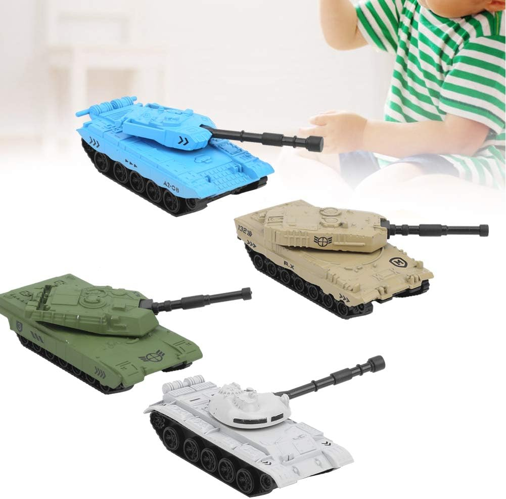 CCYLEZ 4Pcs Mini Tank Model Toy Set - Alloy Army Car Toy - Children Boys and Girls (Alloy, Tank) image number 3