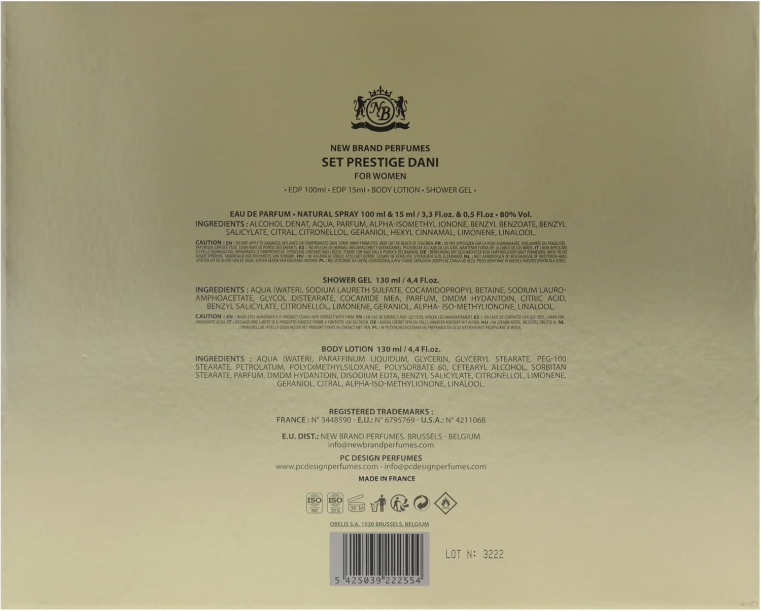 Prestige Dani by New Brand for Women - 4 Pc Gift Set 3.3Oz EDP Spray, 0.5Oz EDP Spray, 4.4Oz Shower Gel, 4.4Oz Body Lotion image number 2