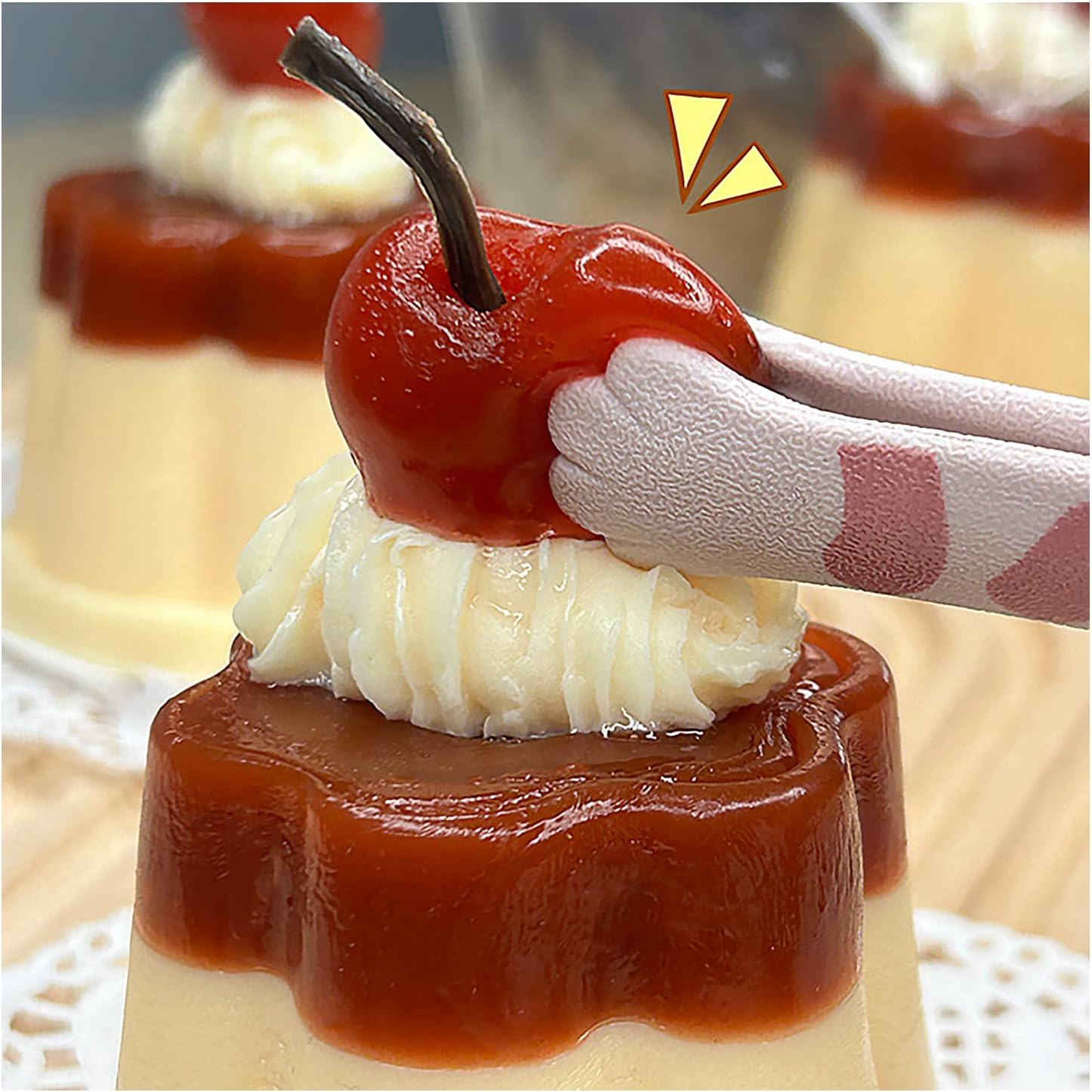 Taba Squishy,Squeeze Toys,Kawaii Squishies PVC Sensory Toys,Stress Relieving,Birthday&Christmas Gifts,Cute Things for Scenecore,Perfect Desk Accessory Sock Filling for Kids Teenage Adults（Pudding）