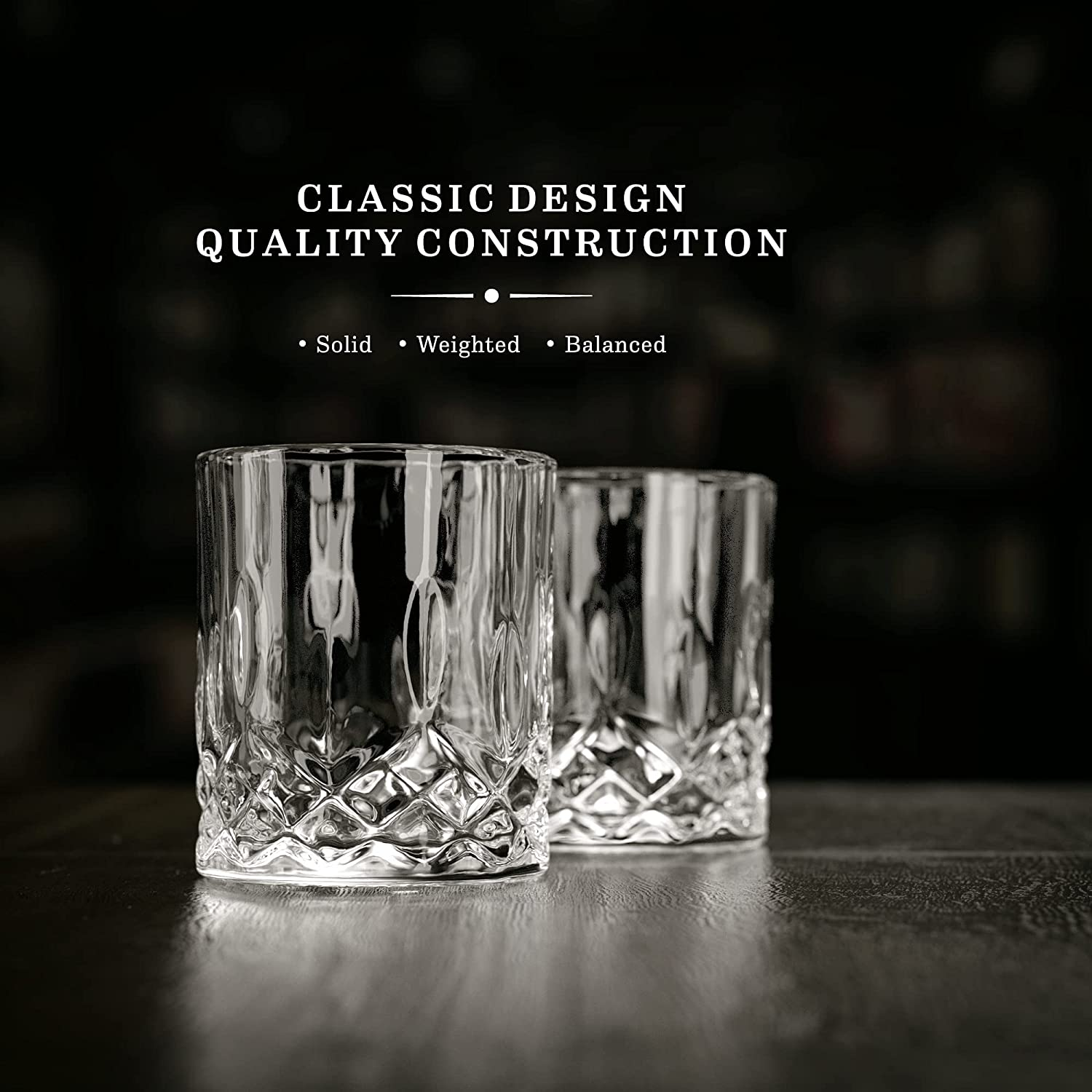 BENESSARI Whiskey Glasses Gift Set - Premium Old Fashioned Whisky Tumbler Gifts for Men or Woman Birthday; Rocks Whiskey Gift Box Set of 2 | Lead-Free Crystal Glasses for Bourbon, Scotch, Cocktail Set image number 4