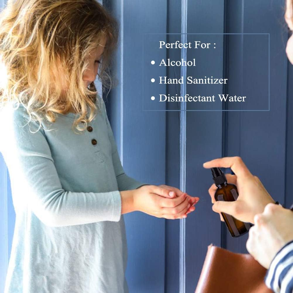 100Ml 50Ml Amber Glass Spray Bottle Fine Mist Spray Bottles Cosmetic Container 10 Ml Amber Glass Roller UV Protection Bottles with Stainless Steel Roller Balls image number 3