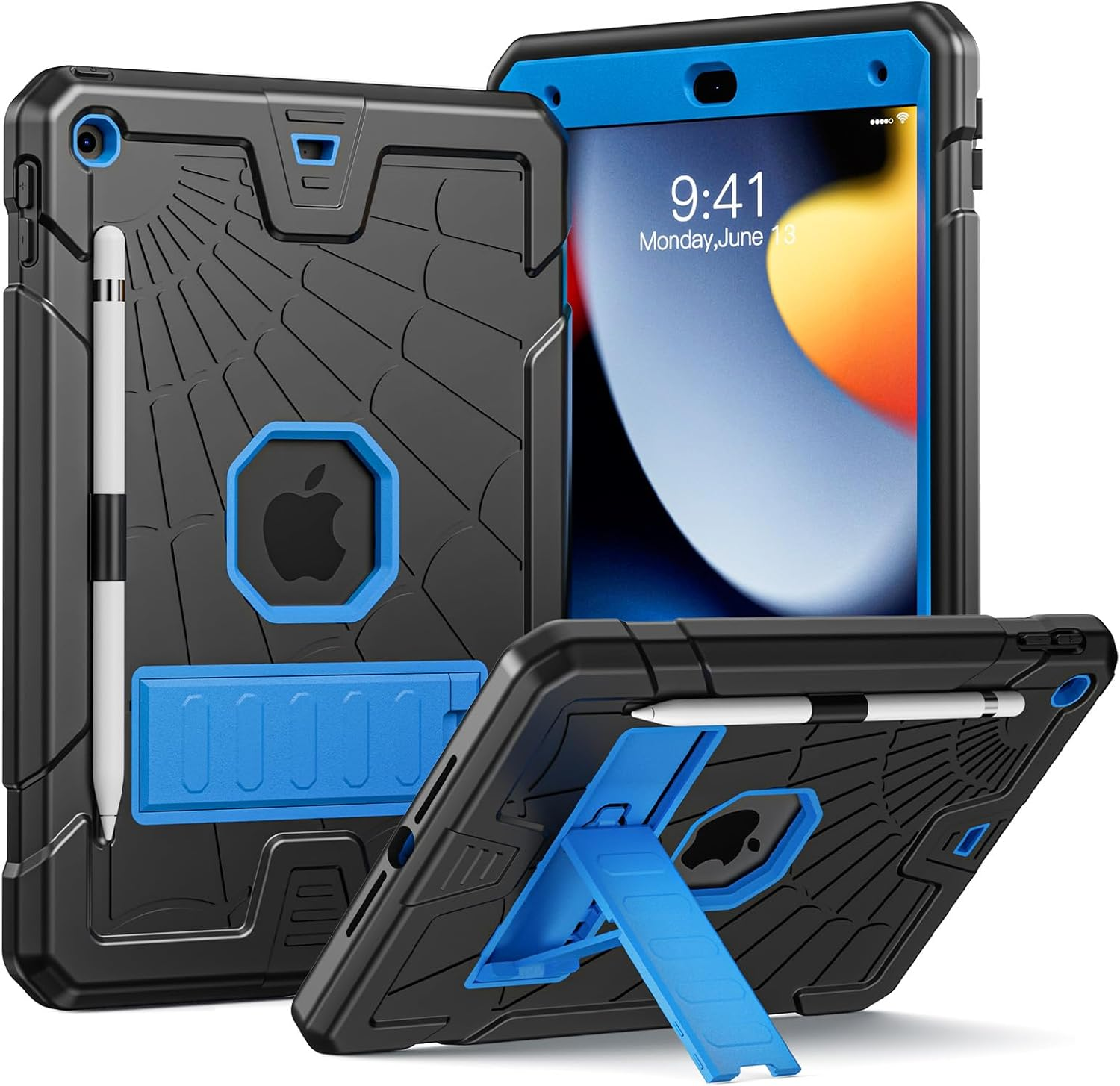 Herize Ipad 6Th Generation Cases Cover for Kids | Ipad 5Th Generation Case 9.7 Inch W/Pencil Holder Ipad 9.7 Case W/Stand for Boys Girls | Heavy Duty Rugged Ipad Case 6Th/5Th 2018/2017