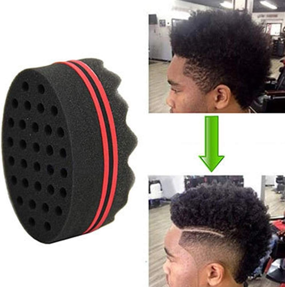 Big Holes Hair Twist Sponge Brush, 2Pcs Curls Hair Sponge Brushes for Barber Styling, Twist Hair Sponges Big Holes Barber Sponges Brush image number 2