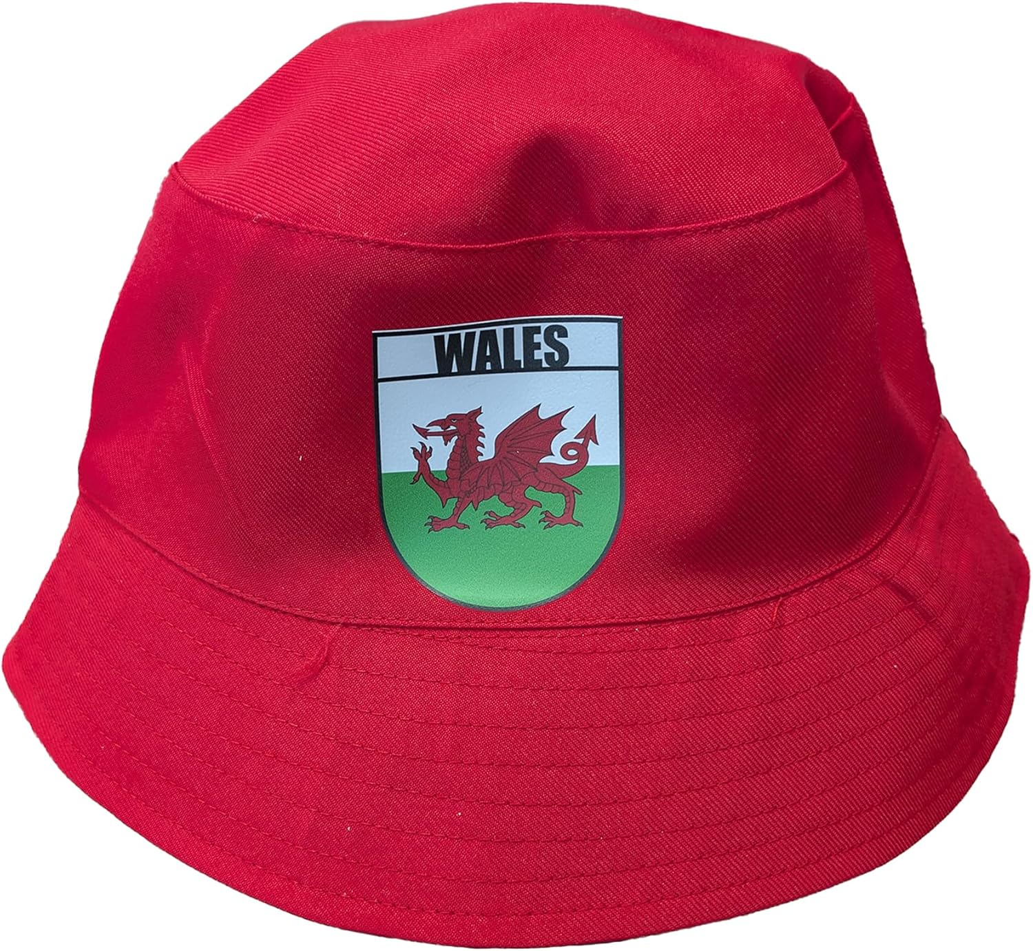 Super Lemon Welsh Bucket Hat - Unisex Recycled Polyester Sun Hat with Wales Flag Design - Eco-Friendly Hat for Festivals, Sports Events, Outdoor Adventures, and Everyday Wear