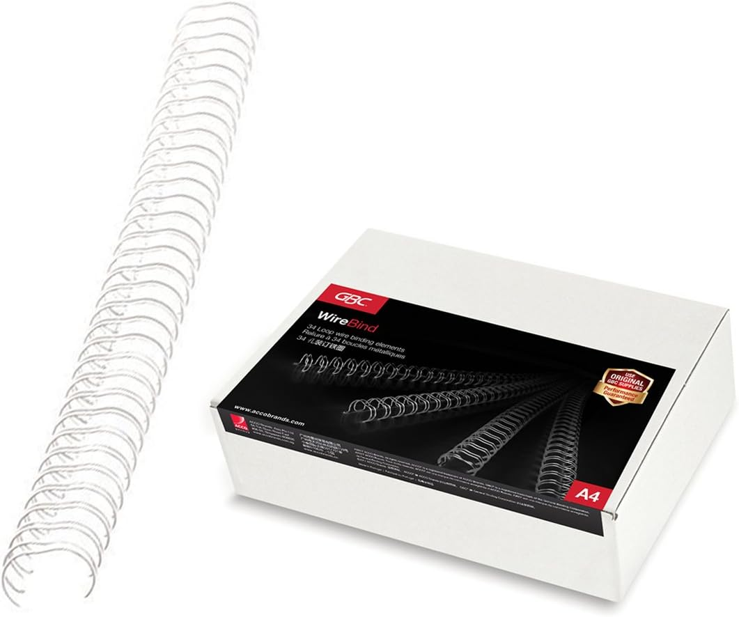 Gbc RG810597 BE34W8S100 Binding Wire, 34 Loop 8MM Silver PK100 image number 5