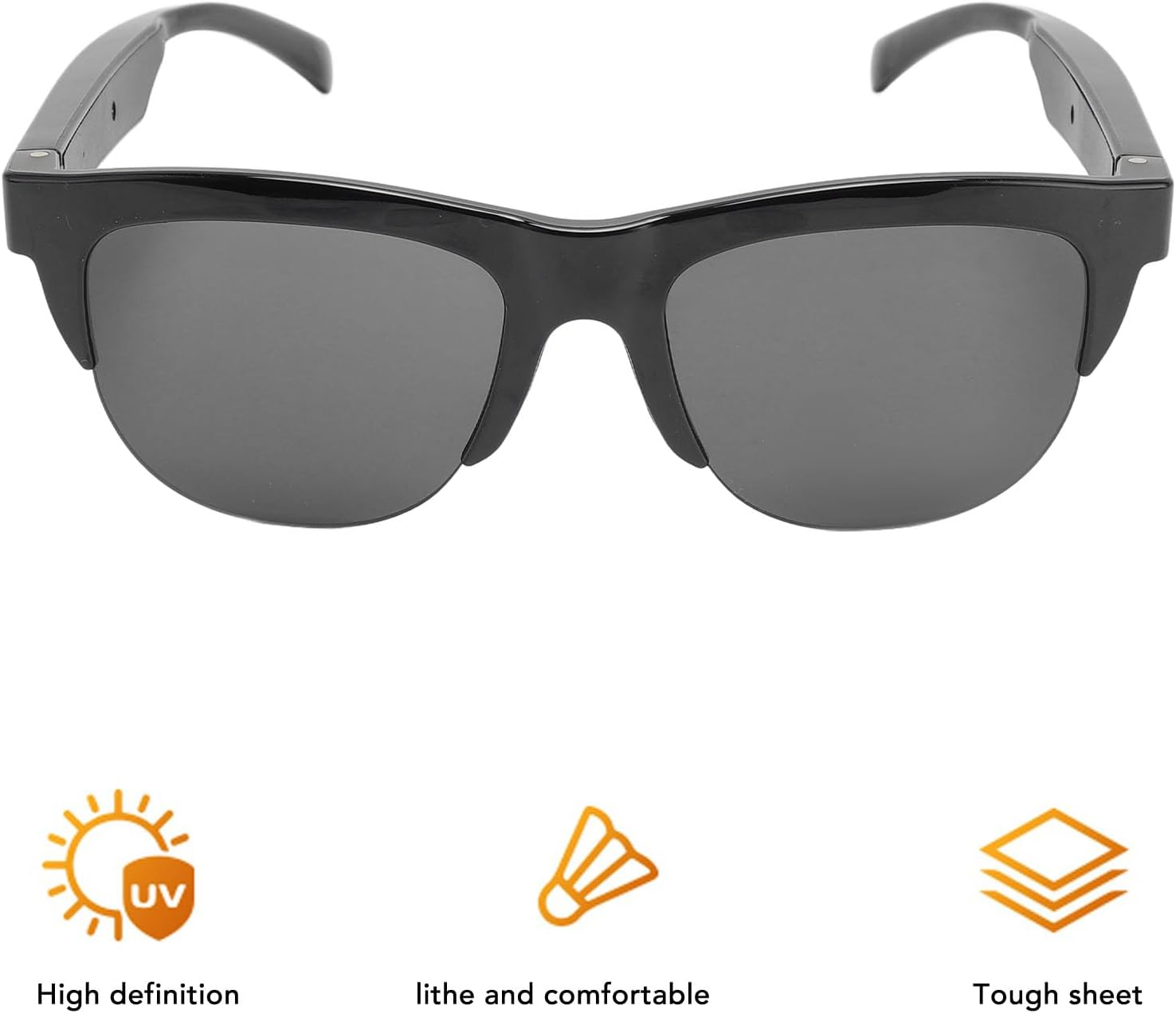 Bluetooth Sunglasses with Speakers, 6H Playtime Smart Glasses, HD Dual Speakers & Mic, Touch Control, Magnetic Charging, for Men Women Running/Cycling image number 5