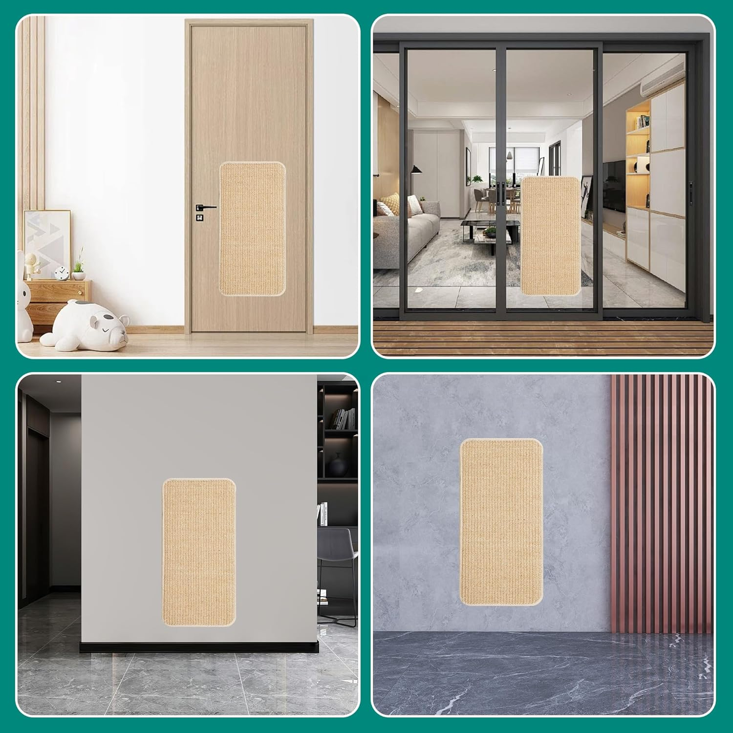 2-Piece Cat Scratching Mat Set, Robust and Durable, Cat Sisal Scratching Boards, 50 X 25 Cm, Cat Scratching Board, Protect Your Sofa, Furniture, Carpet and Walls from Scratches (Wood Colour) image number 2