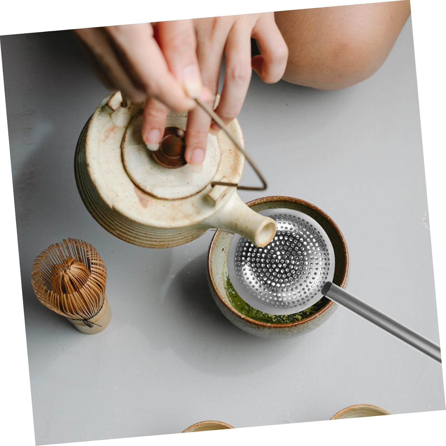 Hysgscwd 2Pcs Stainless Steel Snap Ball Tea Strainer, Long Handle Ball Tea Leaf Filter, Tea Infuser Filter for Loose Leaf Tea, Fine Mesh Tea Interval Diffuser, Steeper Strainer for Spices image number 3