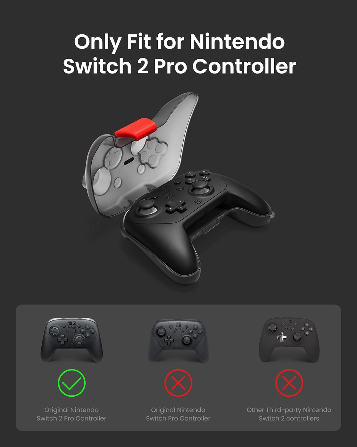 Tomtoc Protective Case for Nintendo Switch 2 Pro Controller, Hard Shell Joystick Protector, Portable Travel Storage Case, Shock-Proof, Anti-Scratch, Water-Resistant Accessory Cover image number 2