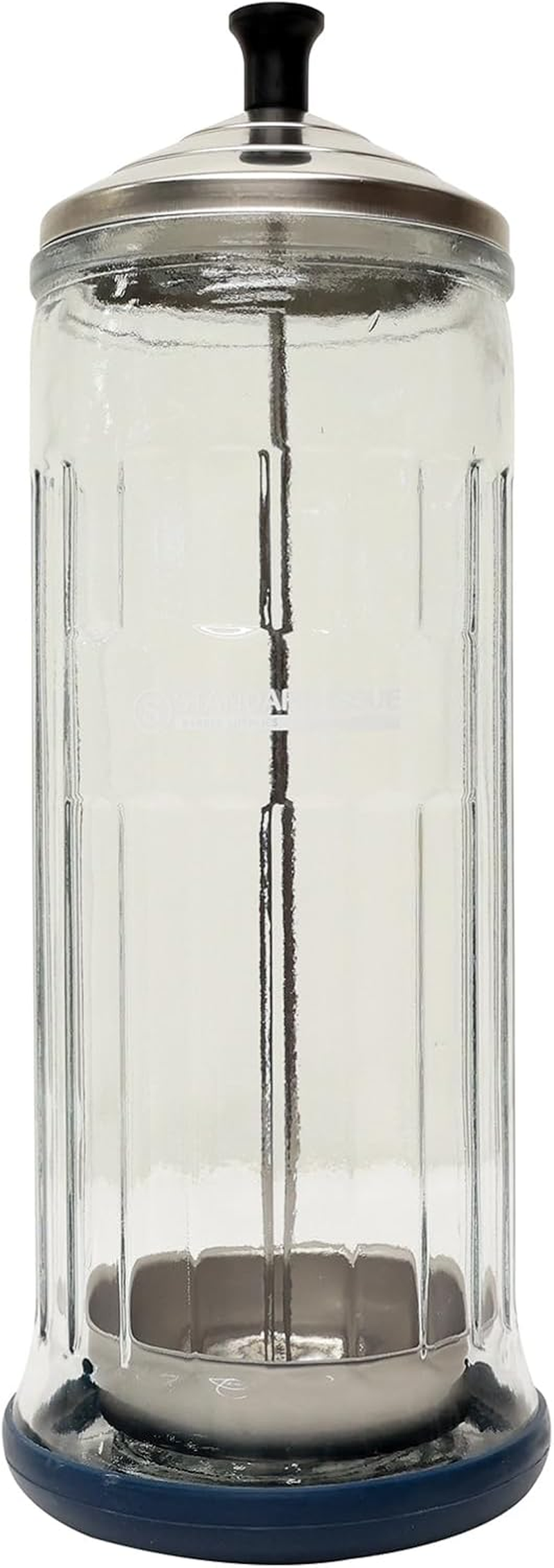 Disinfecting Jar | Glass Barbicide Jar, Stainless Steel Insert, Rubber Base for Combs, Barber Shears and More, 1L Capacity