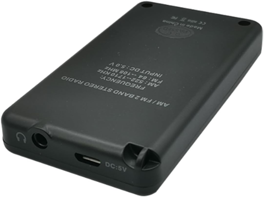 Yotsuba AM FM Radio, Portable Radio Pocket Receiver with Digital LCD, Stereo Earphone, USB Charging Cable (Silver) image number 5