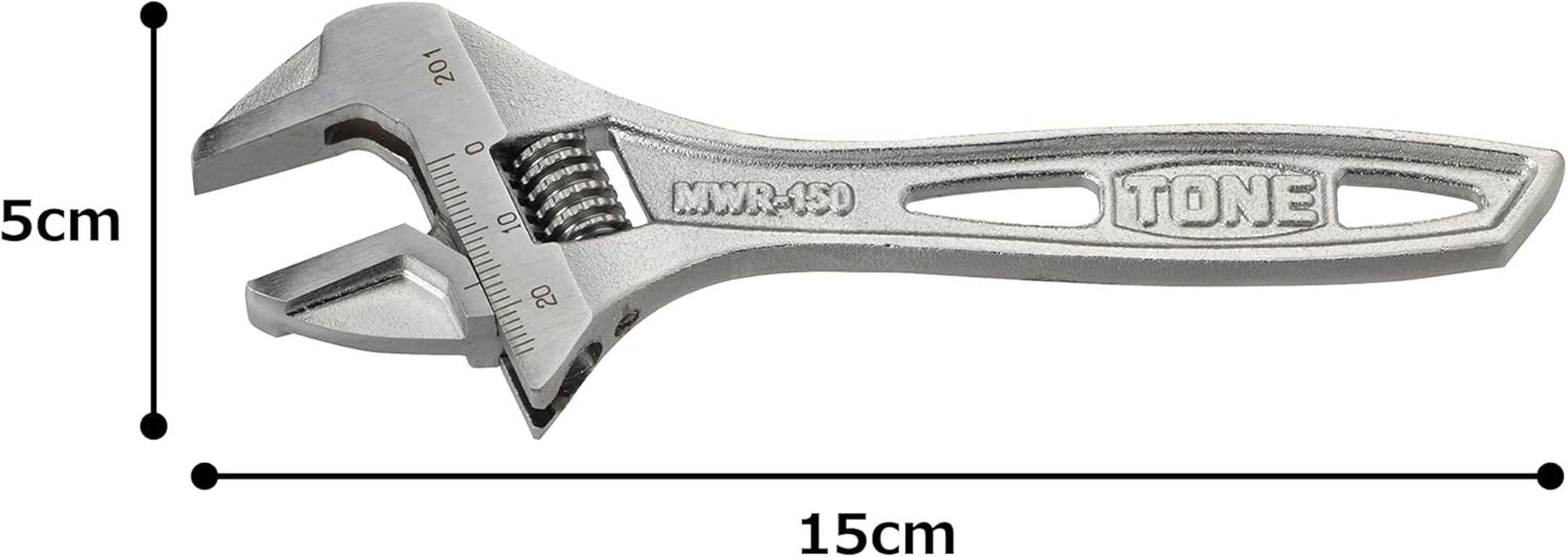 TONE MWR-150 Monkey Wrench (With Graduation) Total Length 5.9 Inches (150 Mm)