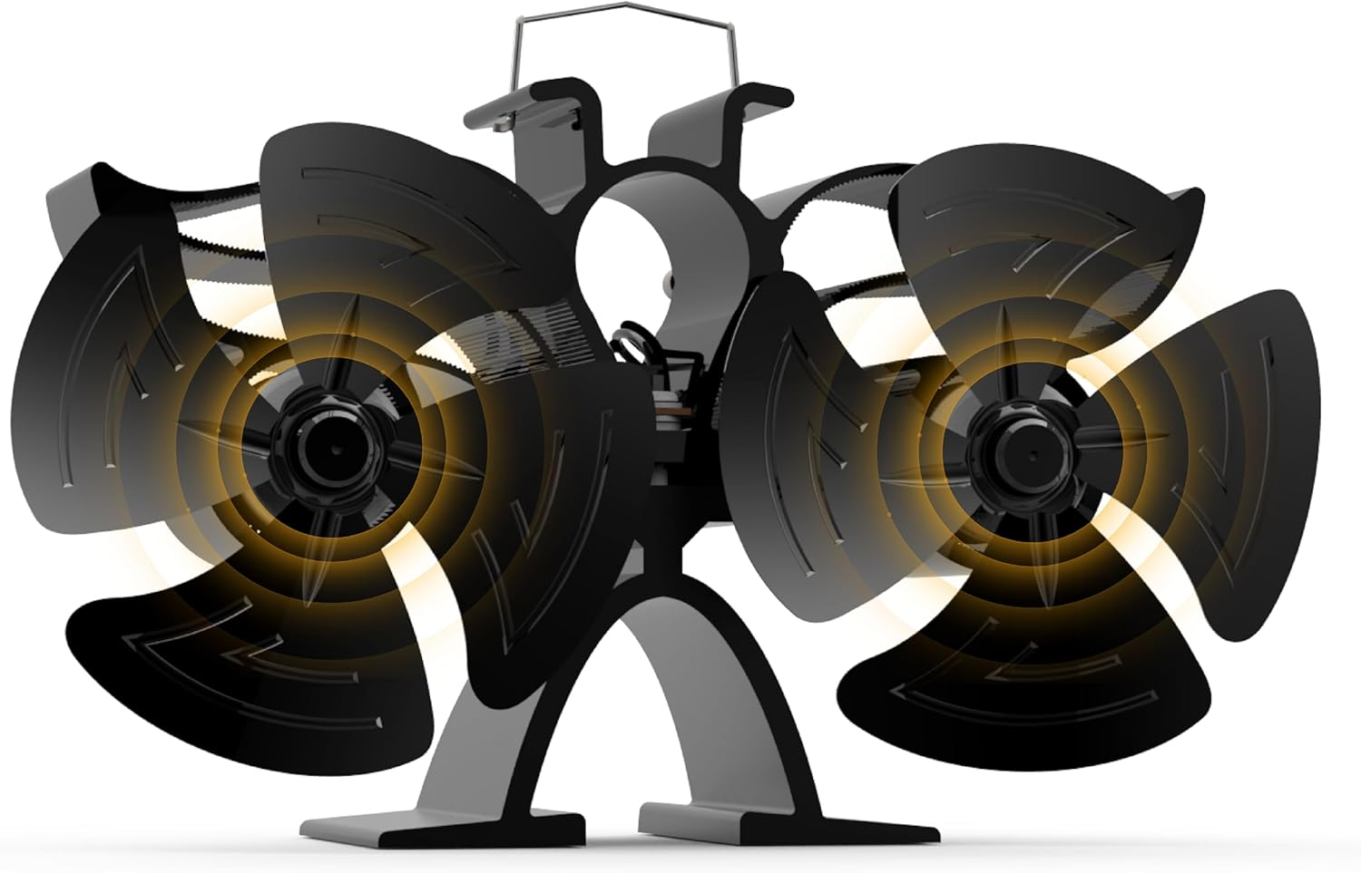 FUTURESUN Elegant Heat Powered Eco Stove Fan with Powerful Twin 4-Blades & Dual Motors Eco Self-Powered & Silent Operation for Fireplace/Bbq/Wood/Pellet/Log Burners &ndash; No Batteries/Electricity Required image number 1