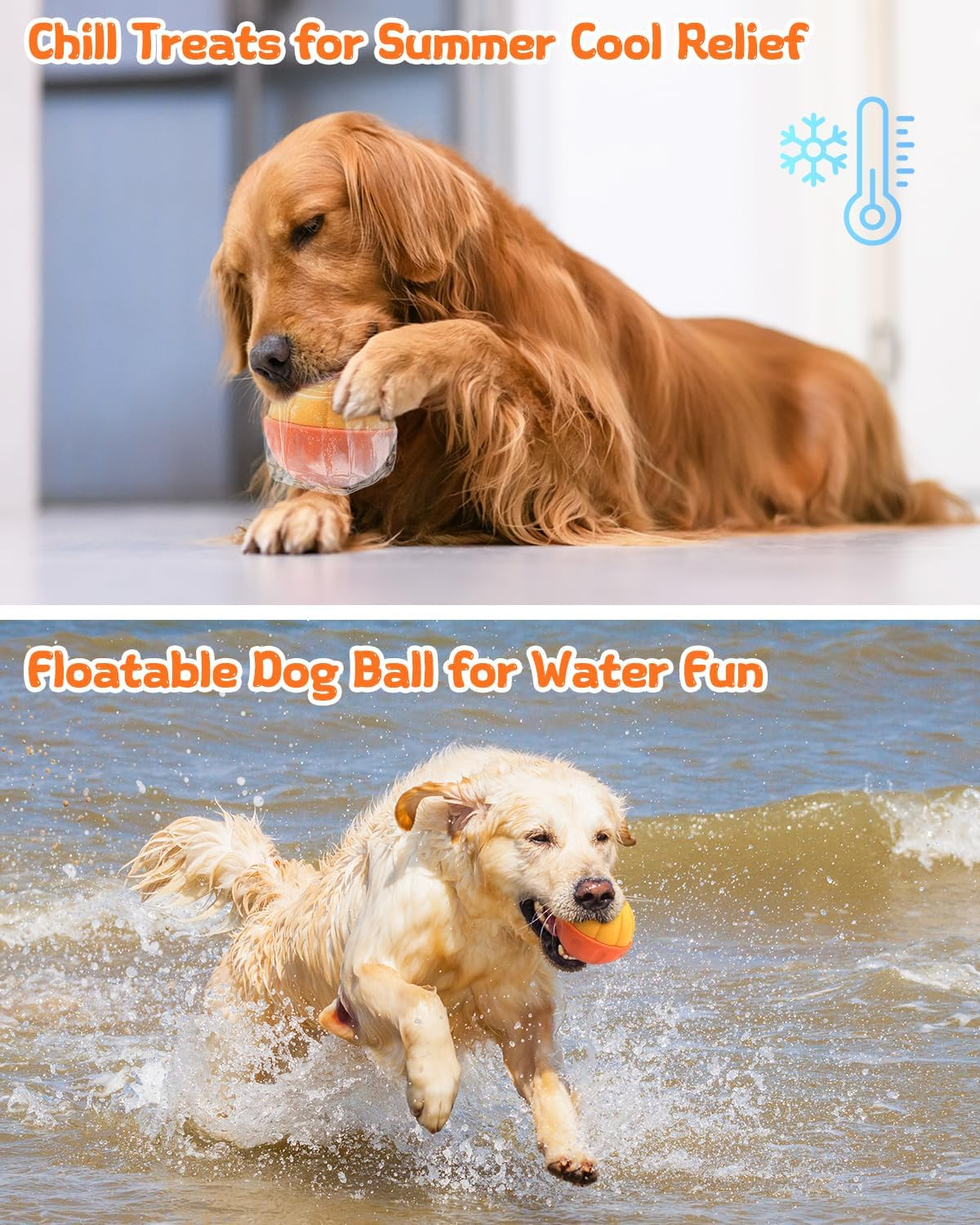 Krauzpet Treat Dispensing Dog Toys for Aggressive Chewers, Interactive Frozen Enrichment Puzzle Ball to Keep Dogs Busy, Indestructible Nylon Chew Toy for Medium Large Breed image number 6