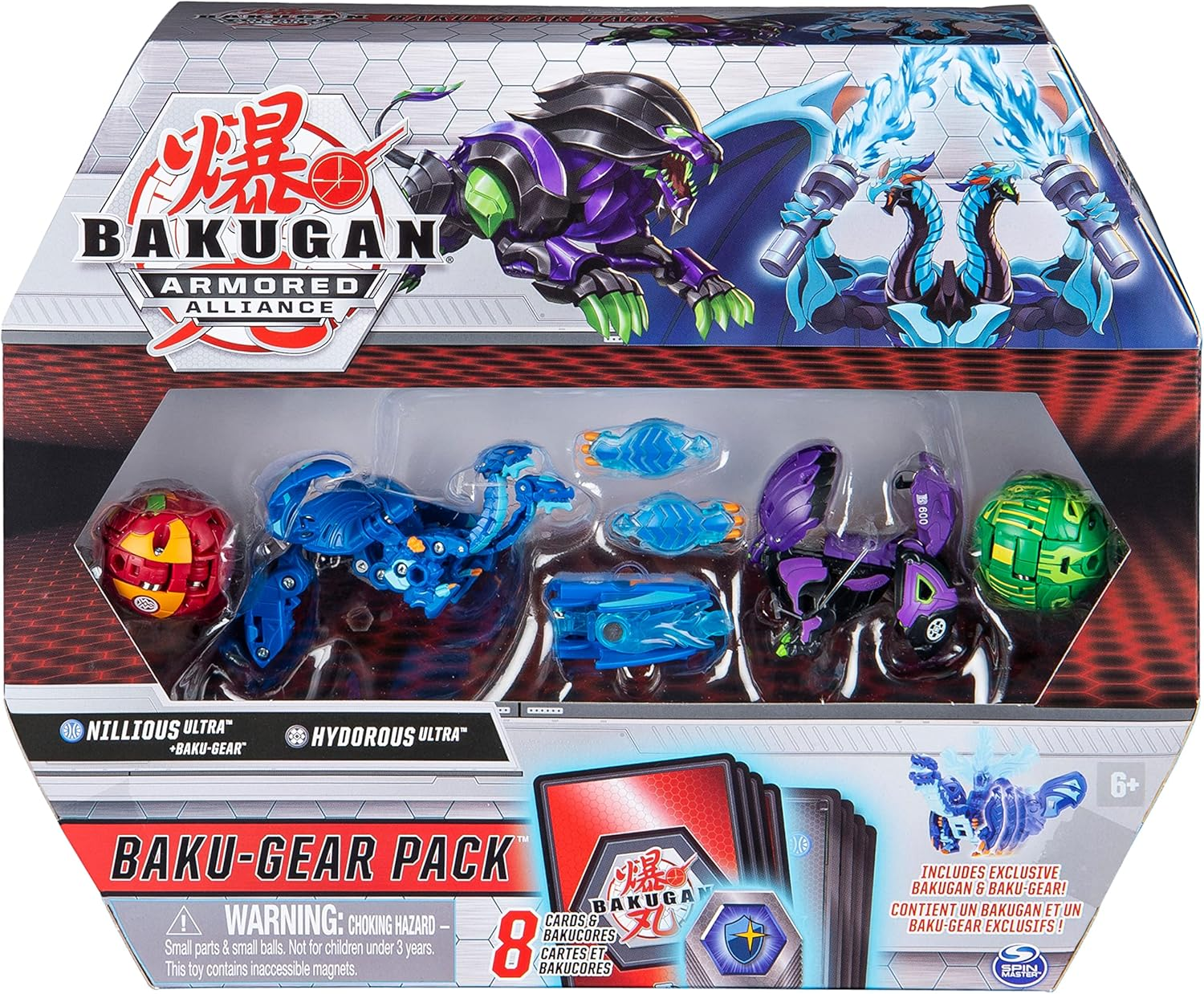 Bakugan Baku-Gear 4-Pack, Nillious Ultra with Baku-Gear and Hydorous Ultra, Collectible Action Figures image number 5
