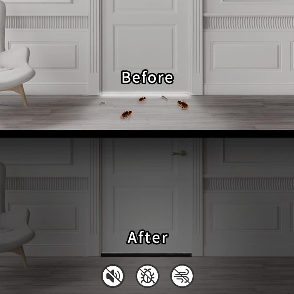 Draft Stoppers for Bottom of Doors,Kiwinvou 1 Pack Door Draft Blocker Reduction Windshield Energy Saving under Door Seal for Outdoor Indoor Bathroom Bedroom(37Inch,Black) image number 1