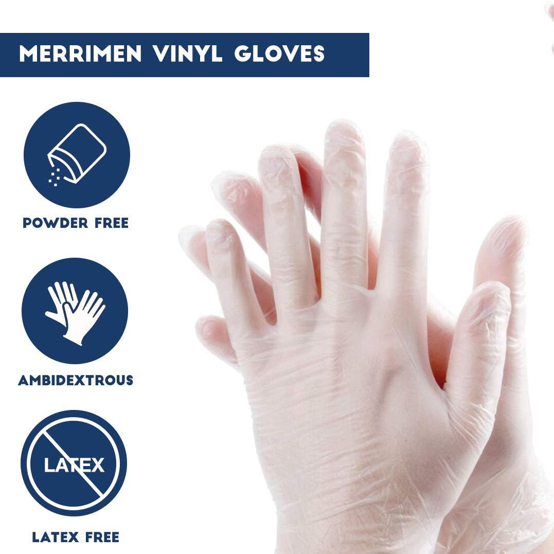 Mumoo Bear 100 Count -Large Disposable Gloves, 100% Latex Free Work Gloves for Women Men, Multipurpose Powder Free Gloves for Food Prep Cooking Medical Mechanic Tattoo Hair Dye-Transparent image number 2