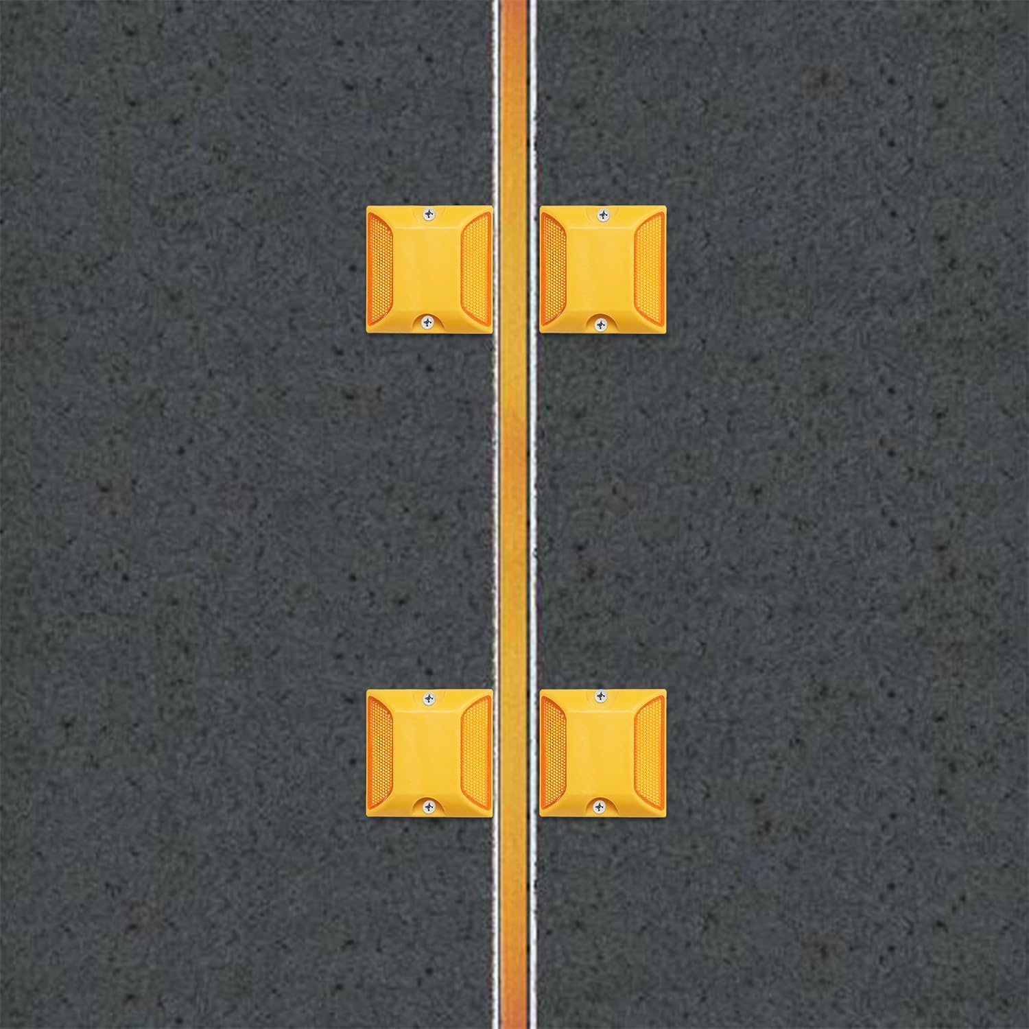 4Pcs High-Visibility Reflective Road Markers - Bright Colors, Nighttime Warning & Multipurpose Use for Parking Lots, Driveways - Ideal for Homeowners and Property Managers image number 3