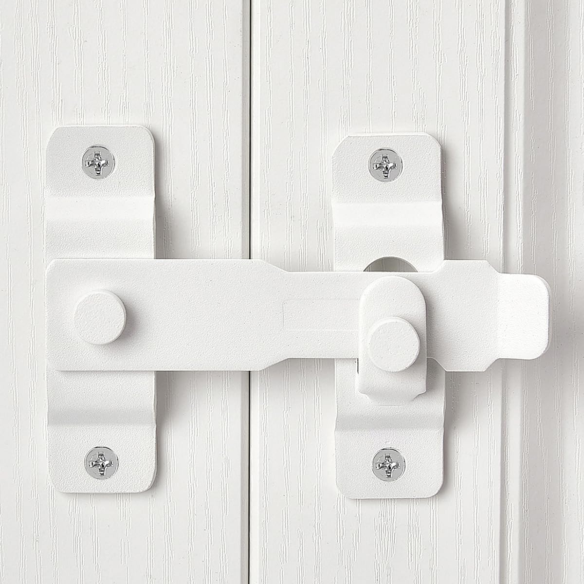 2 Packs Barn Door Latches，4.33&rdquo;X 3.23&rdquo; Matte White Stainless Steel Barn Gate Flip Door Latch Bi-Fold Door Lock,Sliding Door Antique Lock Gate Latches Wine Cabinet Closet Door Latches image number 6