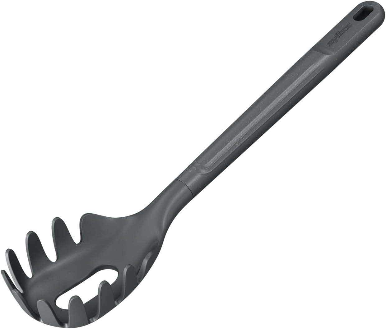Zyliss Spaghetti Spoon - Wheat Straw Handle with Heat Resistant Nylon Head | Pasta Draining | Non-Stick | Kitchen Utensil for Effortless Pasta Preparation | 12.2 Inches X 2.5 Inches | Beluga Grey