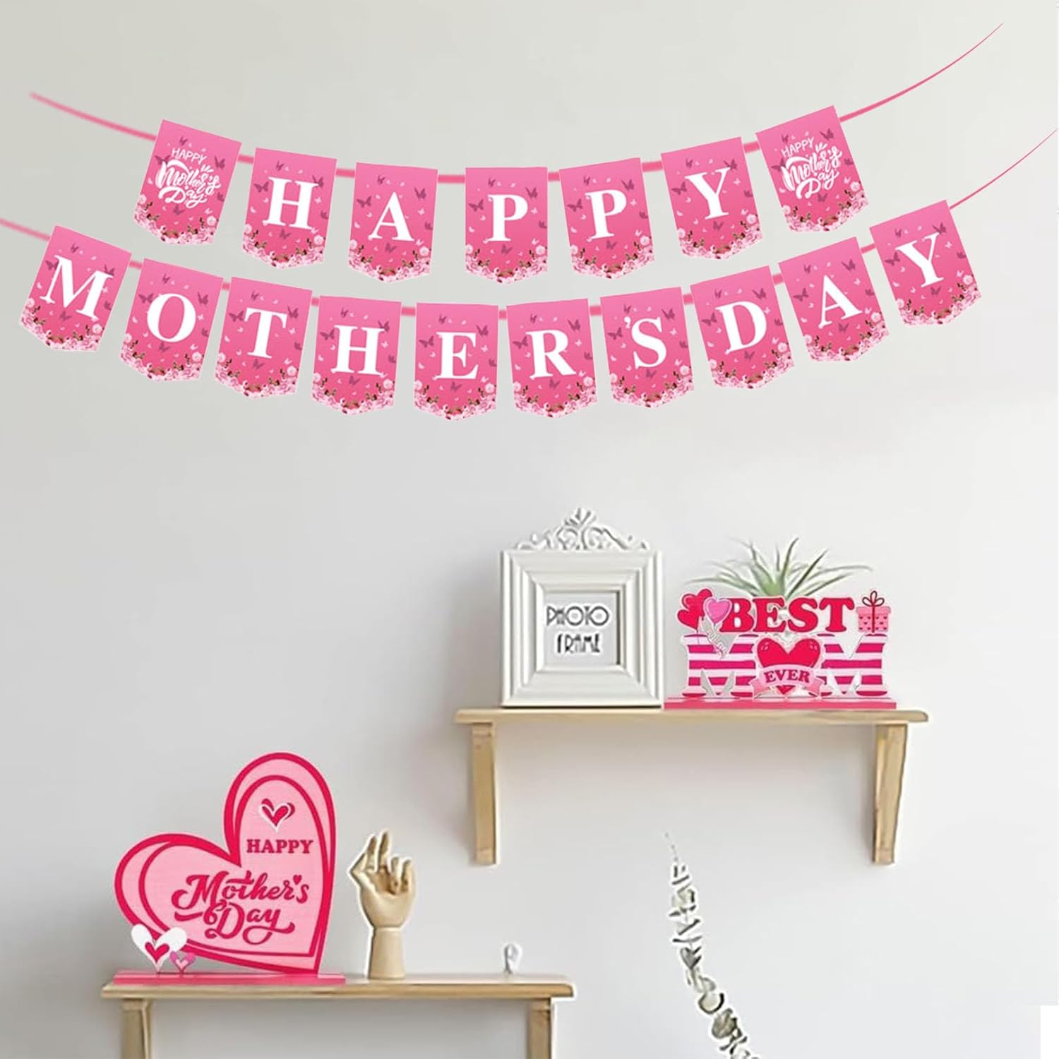 Happy Mother&rsquo;S Day Banner Happy Mom Day Colorful Decorations Home Party Supplies for Door Tree Window Hanging Decor image number 2