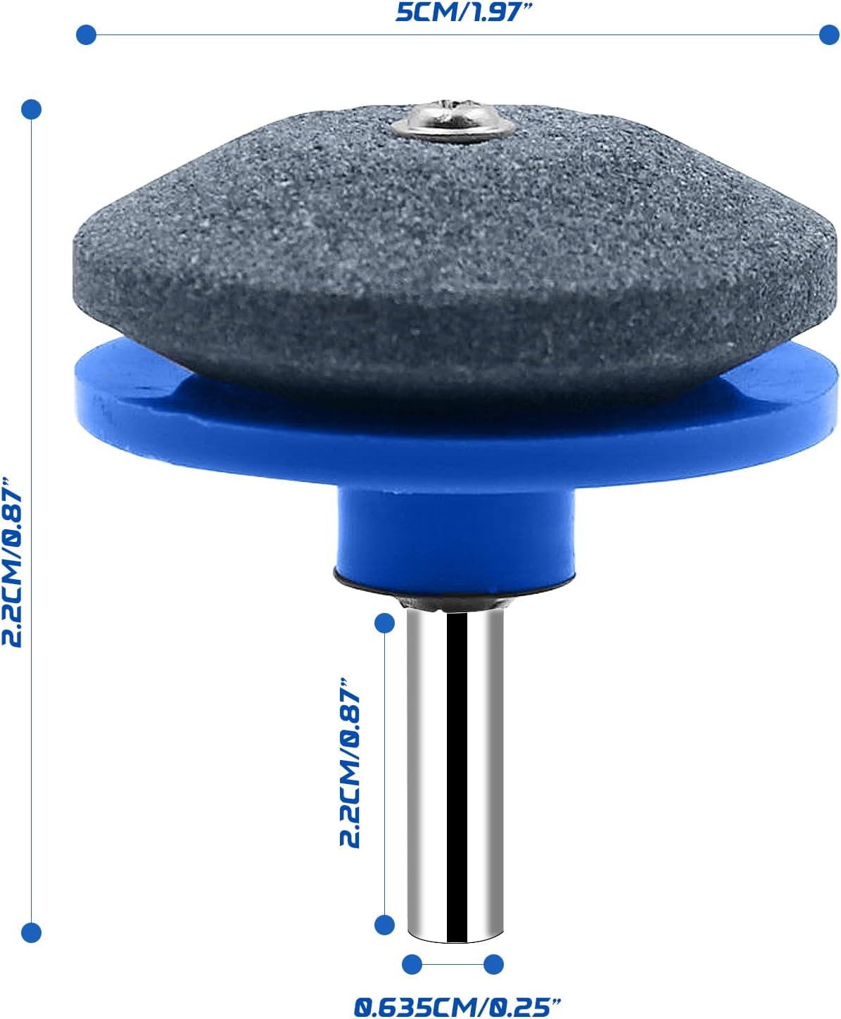 5Pack Lawn Mower Blade Sharpener, Universal Blade Sharpen Stone with Balancer, Rotary Knife Sharpener Angle Grinder for Any Power Hand Drill image number 3