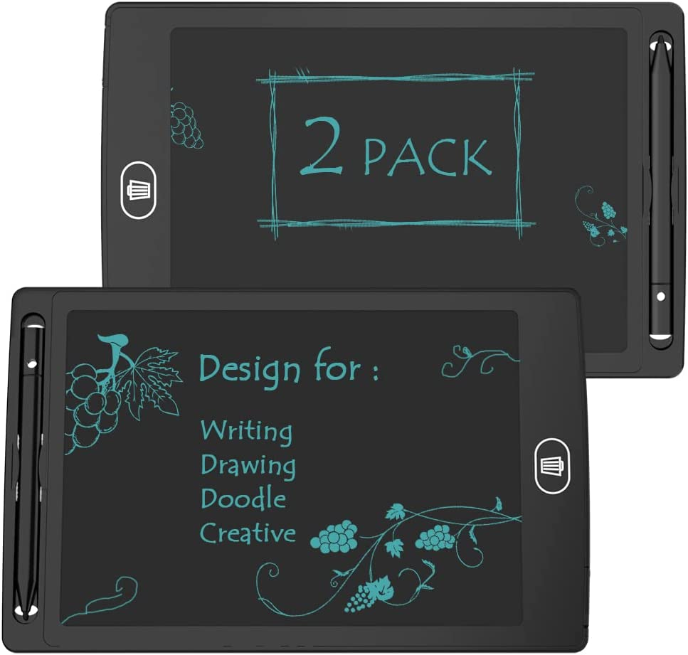 [2 Pack] 8.5 Inches LCD Writing Tablet with 2 Magnets,Tiqus Magnetic Electronic Ewriter Kitchen Memo Notice Fridge Board Magnetic Daily Planner Checklist (Single Color Black) image number 1