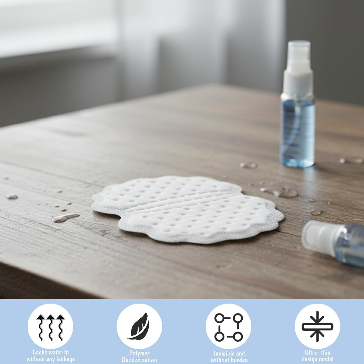 Underarm Sweat Pads, 20 Pieces, Armpit Sweat Pads for Women, Discreet and Comfortable image number 2