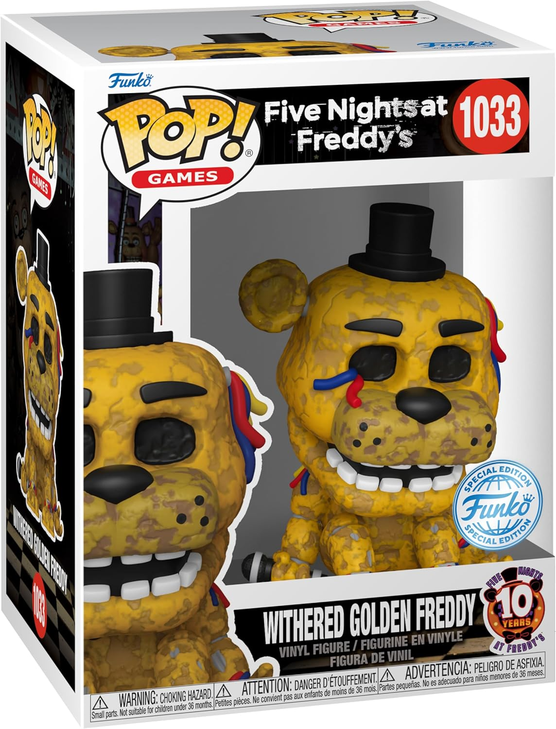 Funko Pop Five Nights at Freddy'S: Withered Golden Freddy Vinyl Figure, 9 Cm Size image number 2
