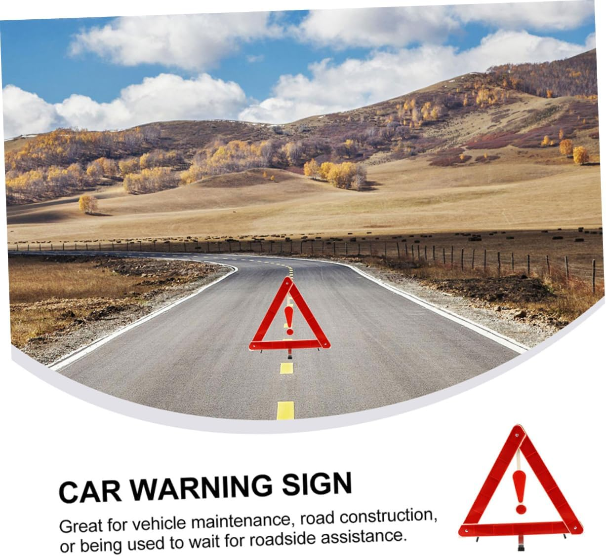 CANIGHT Stable Triangle Design Plastic Material Road Construction Use Warning Sign Car Safety image number 6
