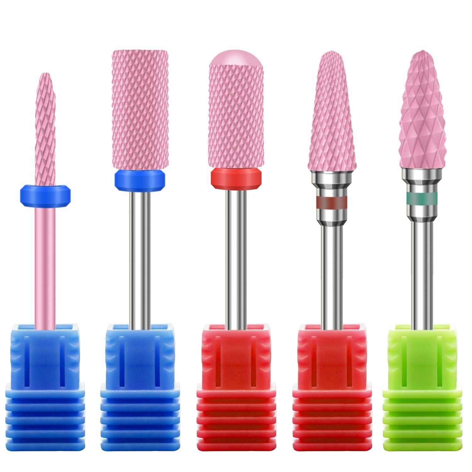 5PCS Ceramic Nail Drill Bits Set, Professional 3/32 Inch Electric Cuticle Drill Bits Nail Tech for Acrylic Gel Nails Polishing Manicure Pedicure, Efile Remover Safety Bit for Home Salon image number 6