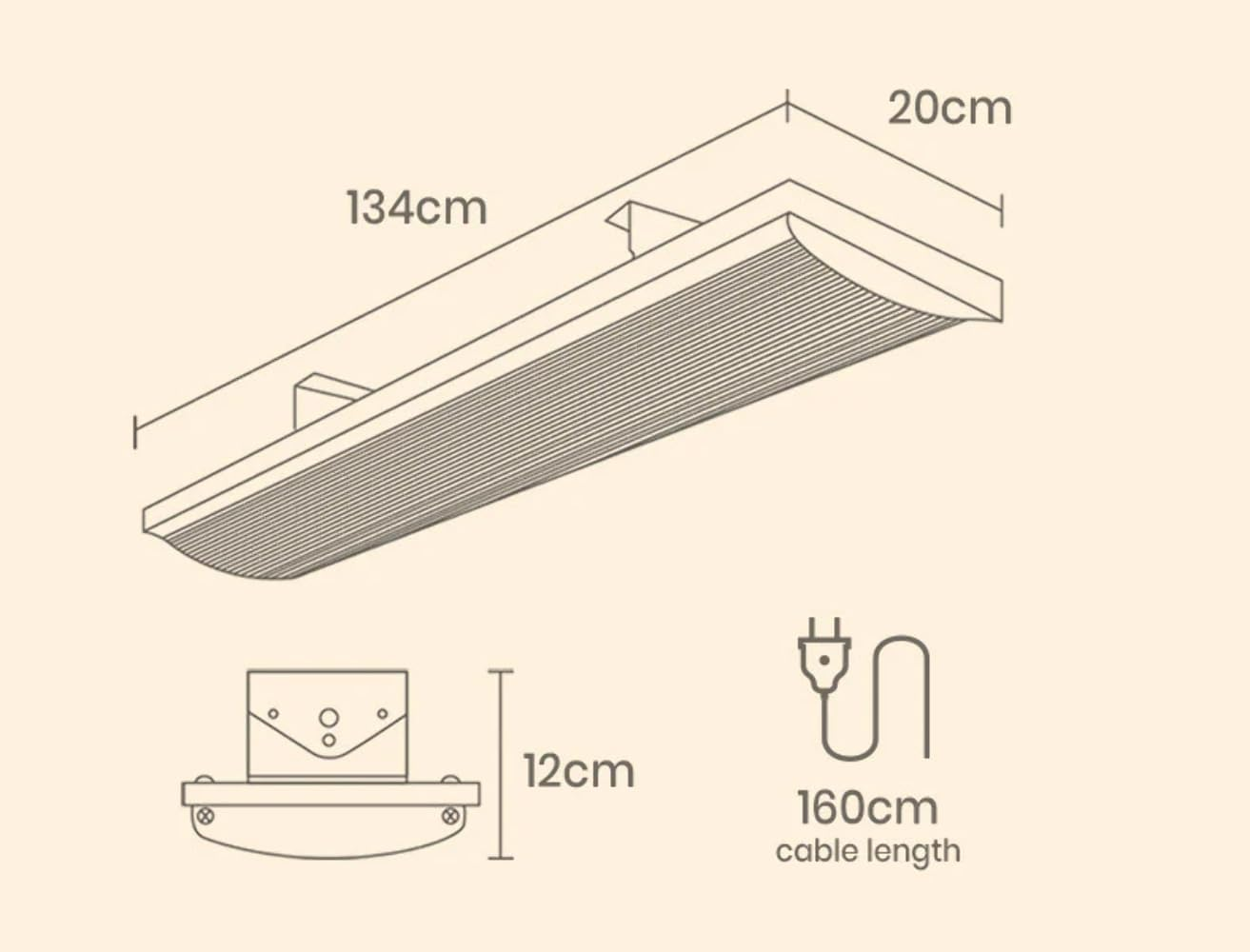 Spectra 32 3200W Electric Radiant Strip Slimline Panel Outdoor Heater, 2 Pieces image number 5