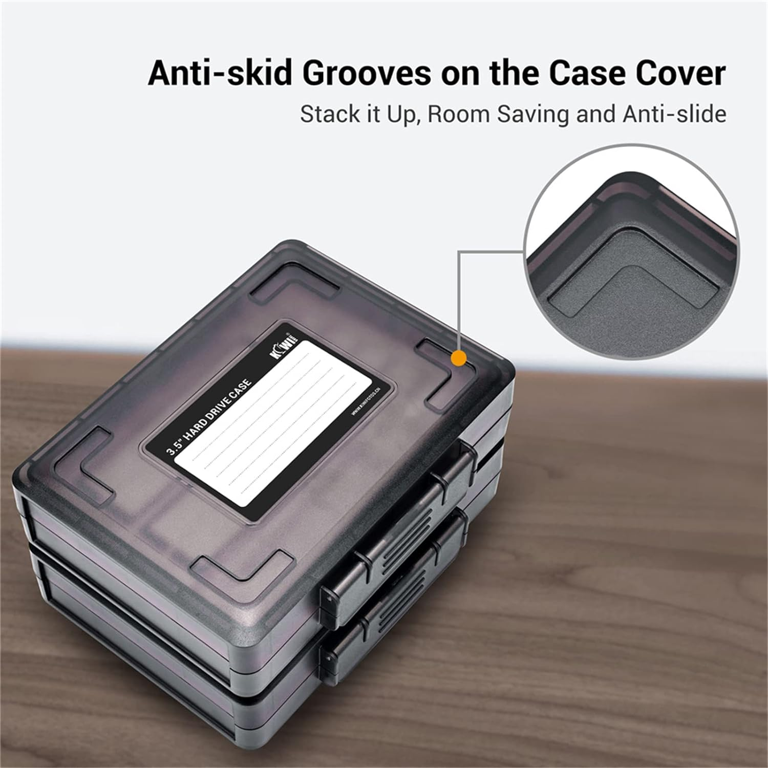 JJC 3.5 Inch External Hard Drive Disk Case Portable Carrying Holder for Laptop PC 3.5" Hard Drive HDD SDD Bag Storage Case, Water-Resistant and Shockproof image number 5