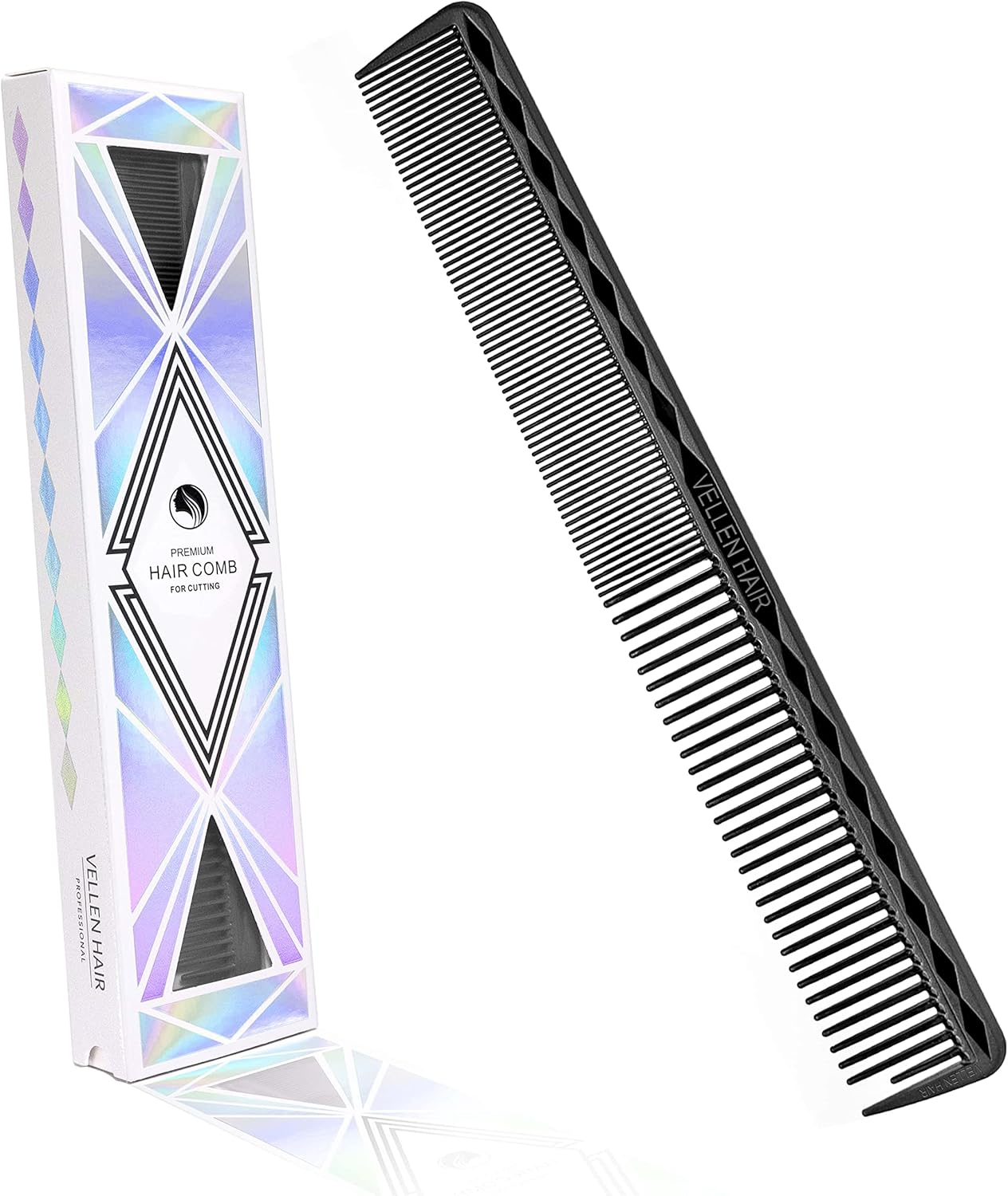 Vellen Hair Ultimate Cutting Comb 7 Inch for Men Women, Unbreakable PEI Material 430&deg;F Heat Resistant Barber Styling Combs for Hairdressers, Little Combs Fine Teeth and Extra Wide Tooth Combs (Single) (Mint)