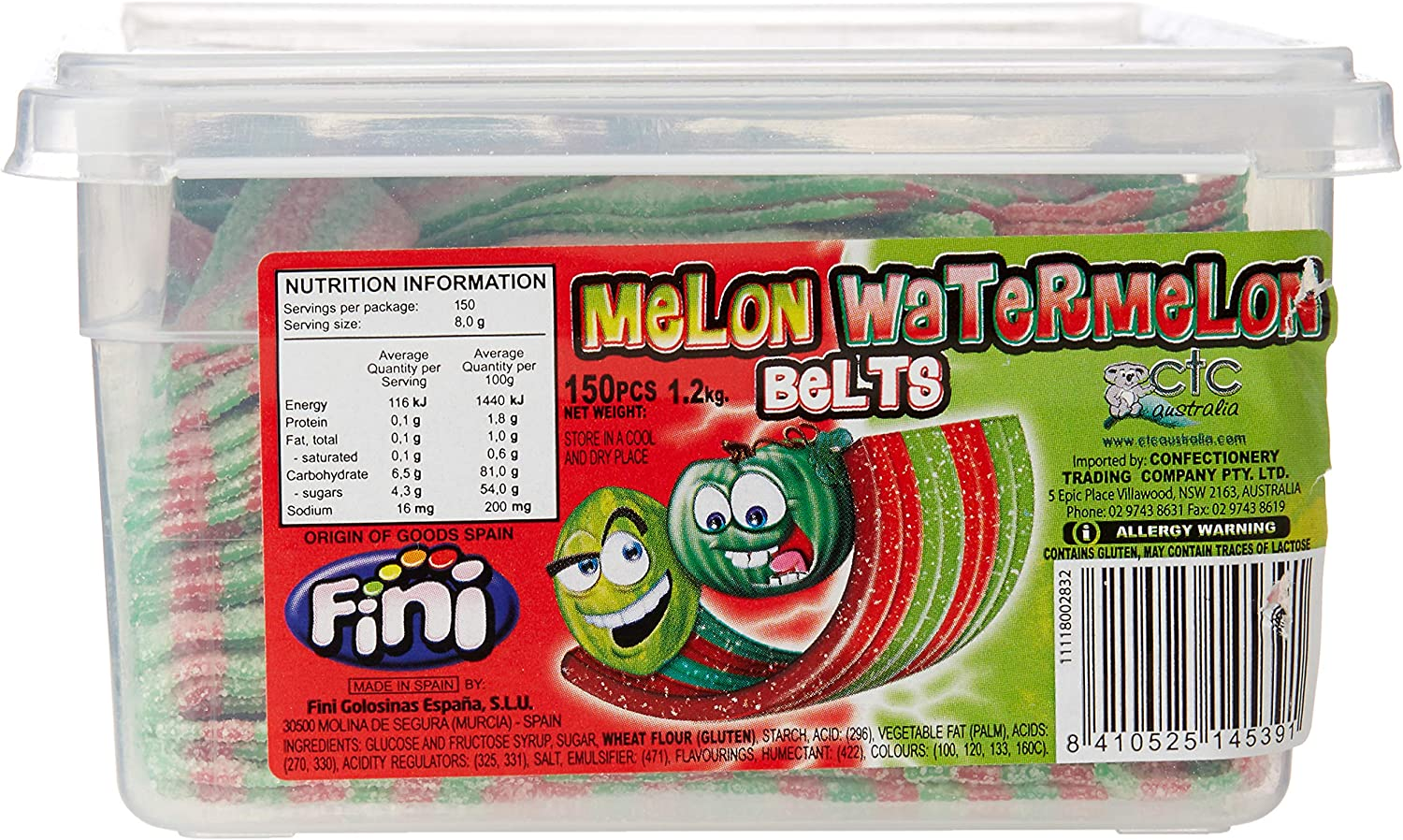Fini Sour Watermelon Belts (Pack of 150) image number 1