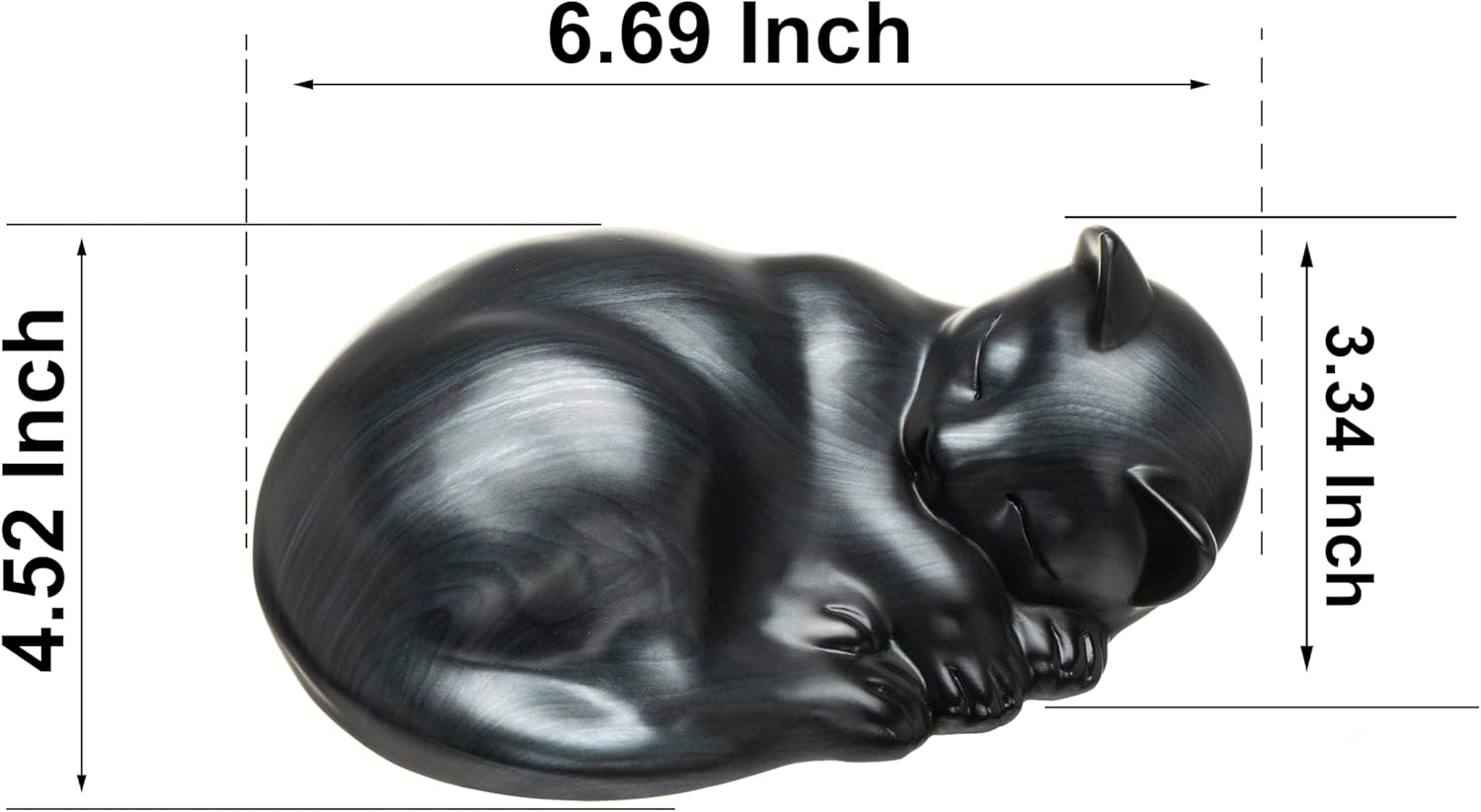 Kriss Art Pet Urns,Sleeping Resin Cremation Cat Urn, Cat Urns for Ashes, Small Animal Urn,Small Pet Urns (Black)&hellip; - Black Walnut image number 6