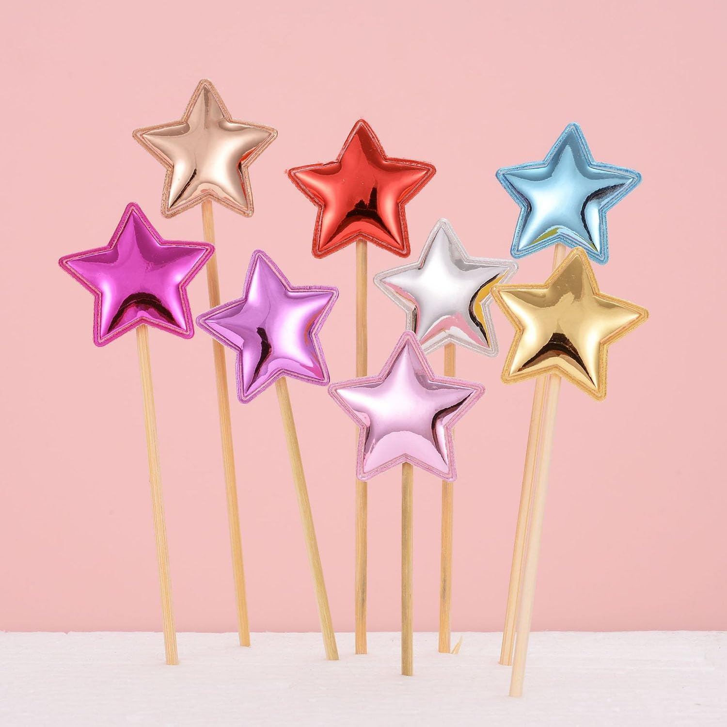 200Pcs Colorful Cake Toppers Sticks Cupcake Toppers Stars Crown Heart Cake Decorations,Pu Material Cake Toppers Sticks for DIY Holiday Cake Insert Birthday Wedding Party Supplies image number 6