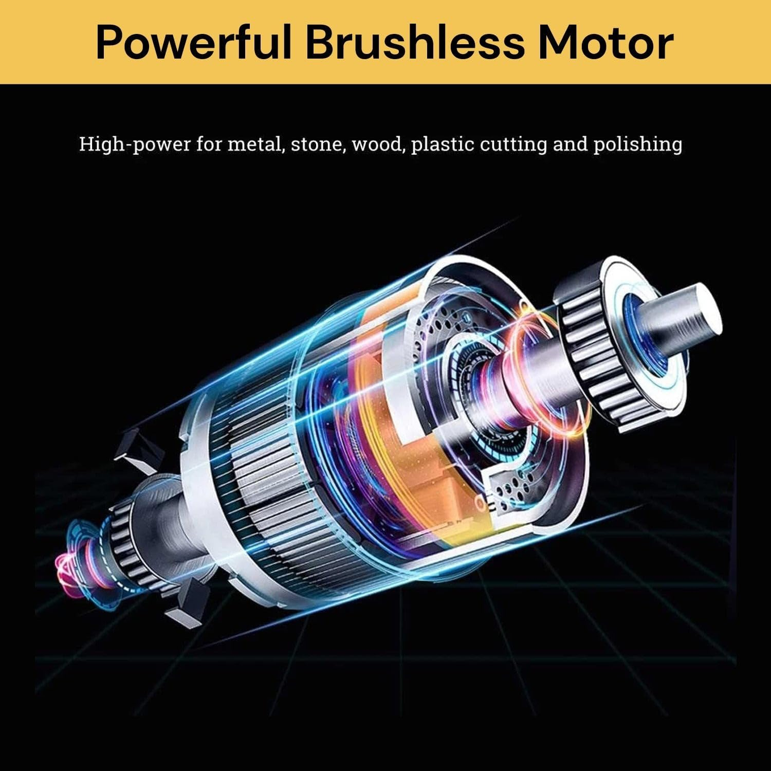 EZONEDEAL Multifunction Cordless 18V Brushless Cordless Angle Grinder 125Mm Cutting Polishing Compatible with 18V Polisher Battery image number 2