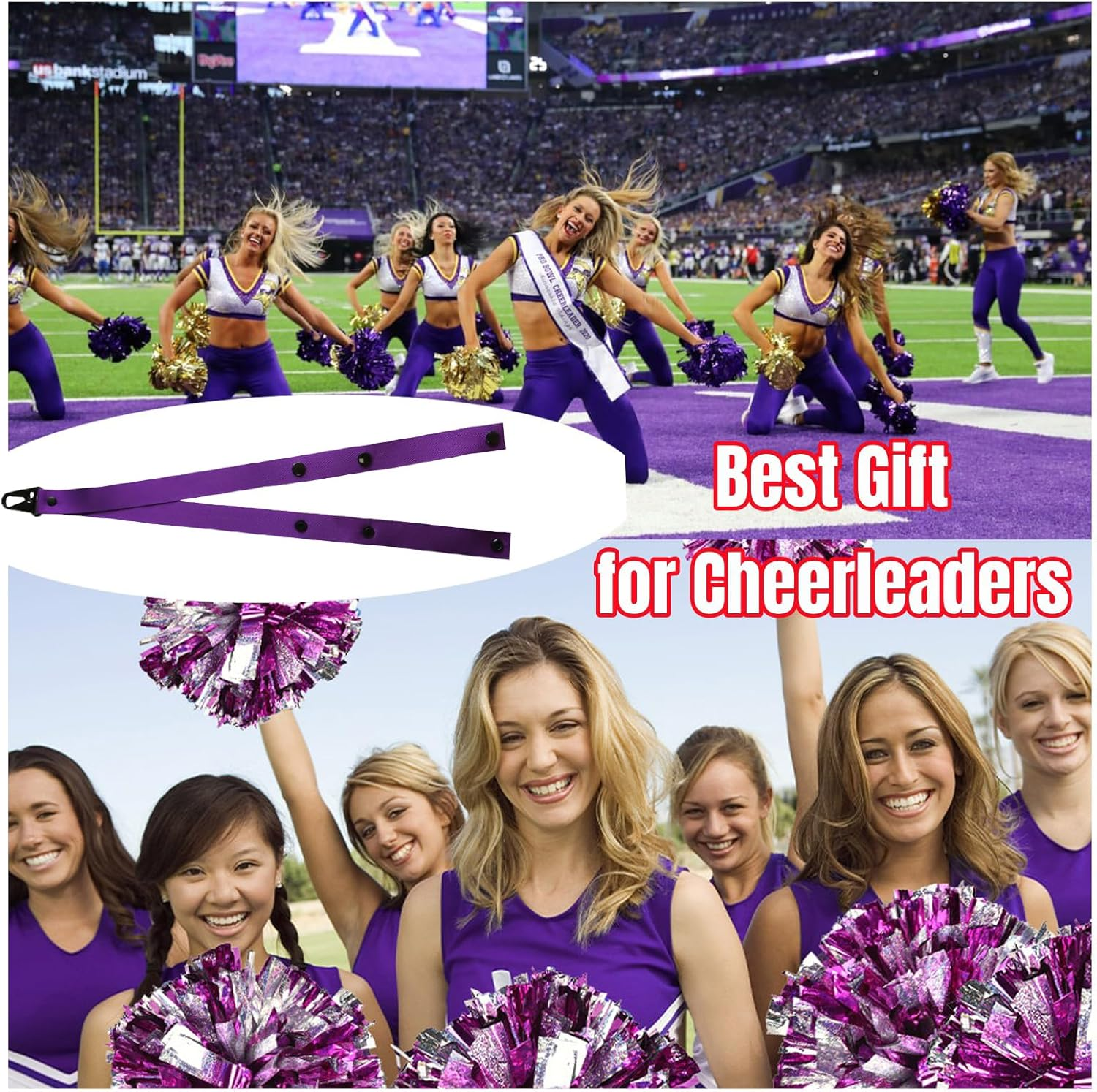 TEYOUYI Pom Pom Holder for Cheerleaders Backpack Straps for Pom Poms-The Perfect Accessory for Cheerleaders No Pom Poms Included No Pom Poms Included image number 7