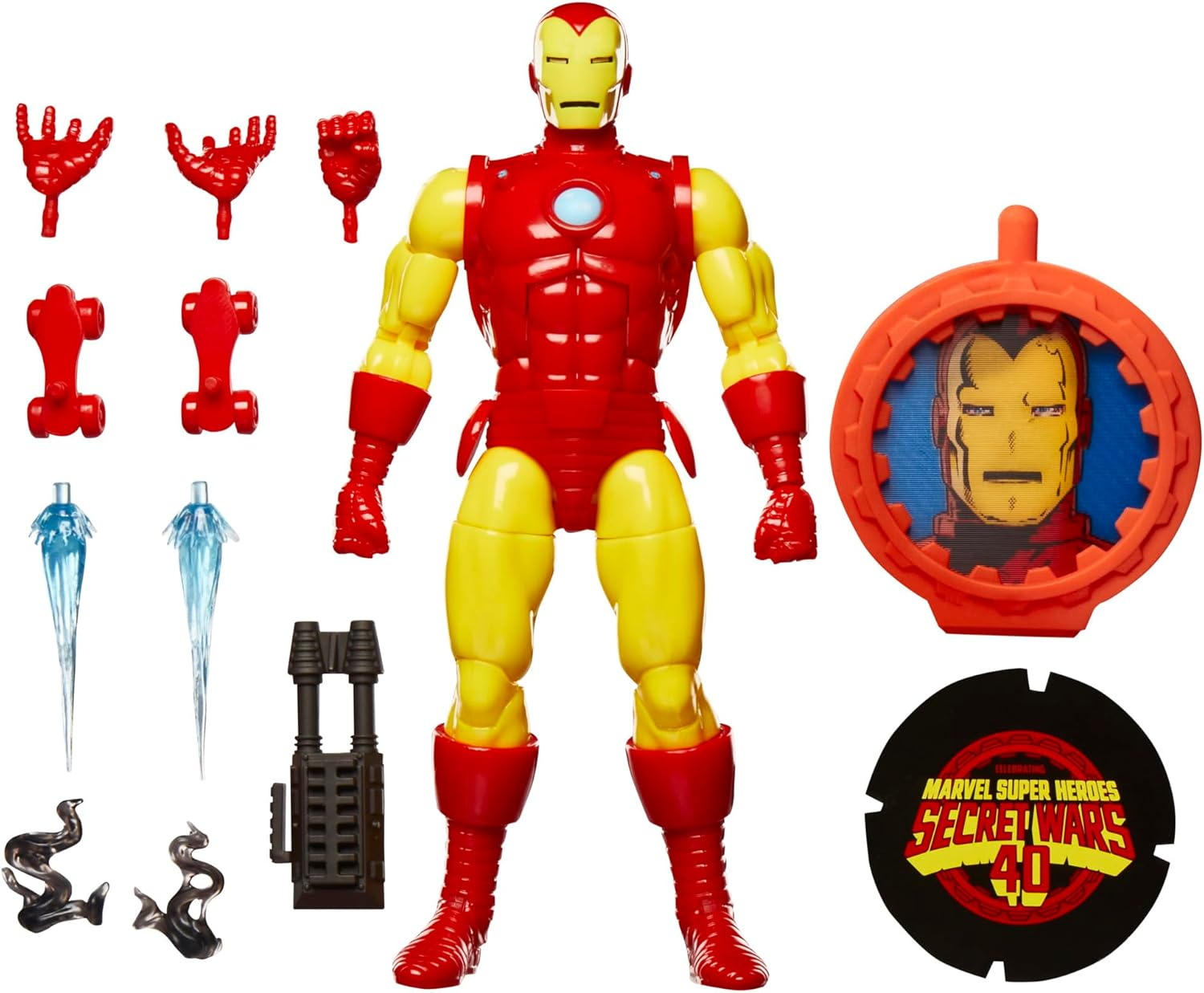 Marvel Legends Series Iron Man, Avengers Retro Marvel Comics Secret Wars Collectible 6 Inch Action Figure with Shield image number 1