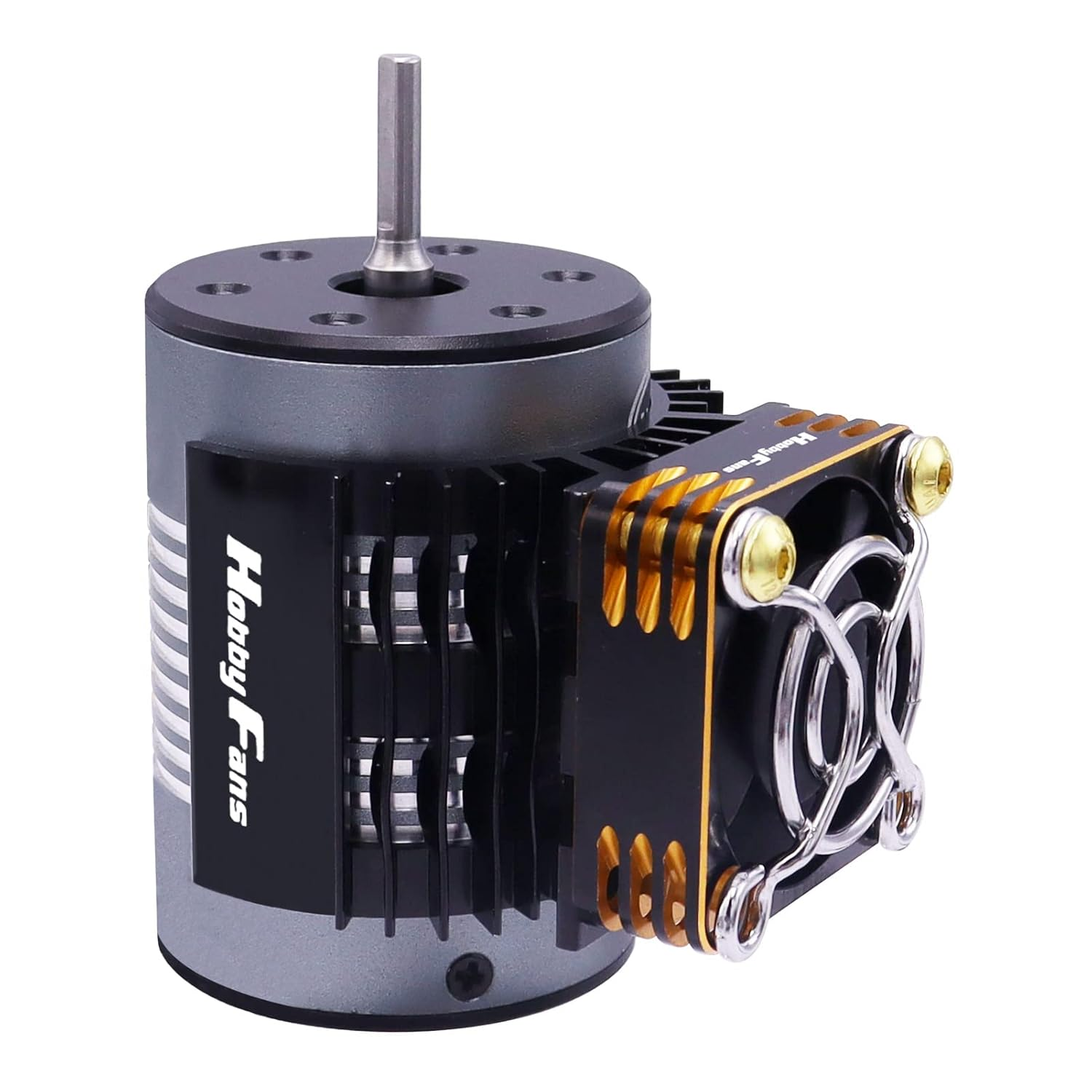 Hobby Fans RC Cooling Fan 28000RPM Alluminum RC Car Motor Fan with Heatsink for RC Car 1/8 1/10 540 550 F540 3650 3660 Motor, Gold image number 2