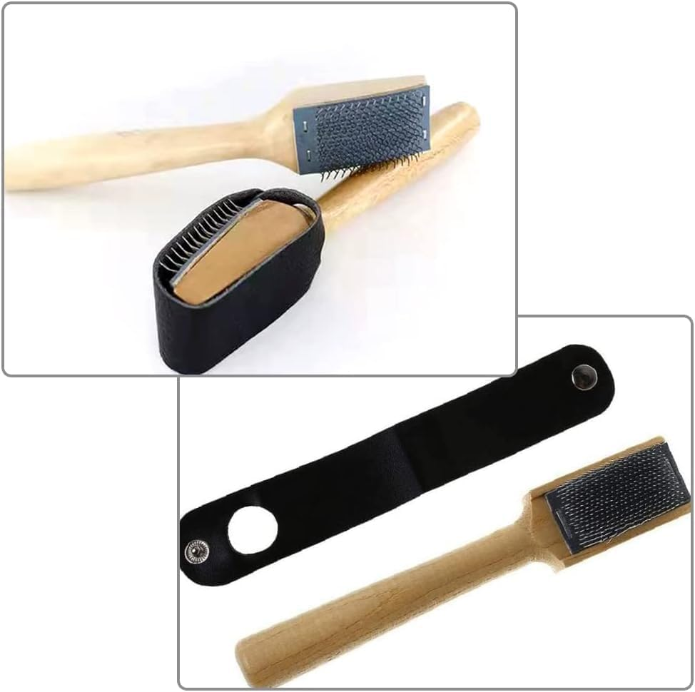 Dance Shoes Brush Wooden Shoes Cleaner Brush Practical Suede Sole Wire Brush for Cleaning Dance Shoes image number 3