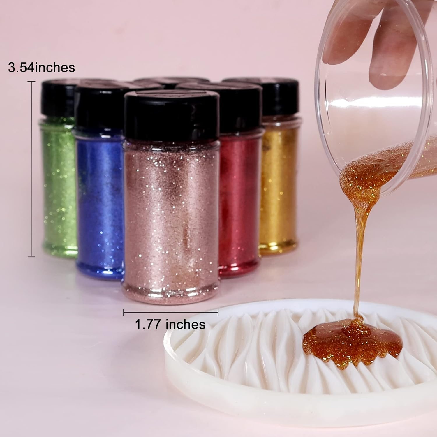 Renfio Ultra Fine Glitter Powder Metallic Resin Glitter 2.11 Oz (60G) PET Flakes Crafts Sequins 1/128" 0.008" 0.2Mm Epoxy Chips Flakes for Tumblers Slime Decoration - Silver image number 4