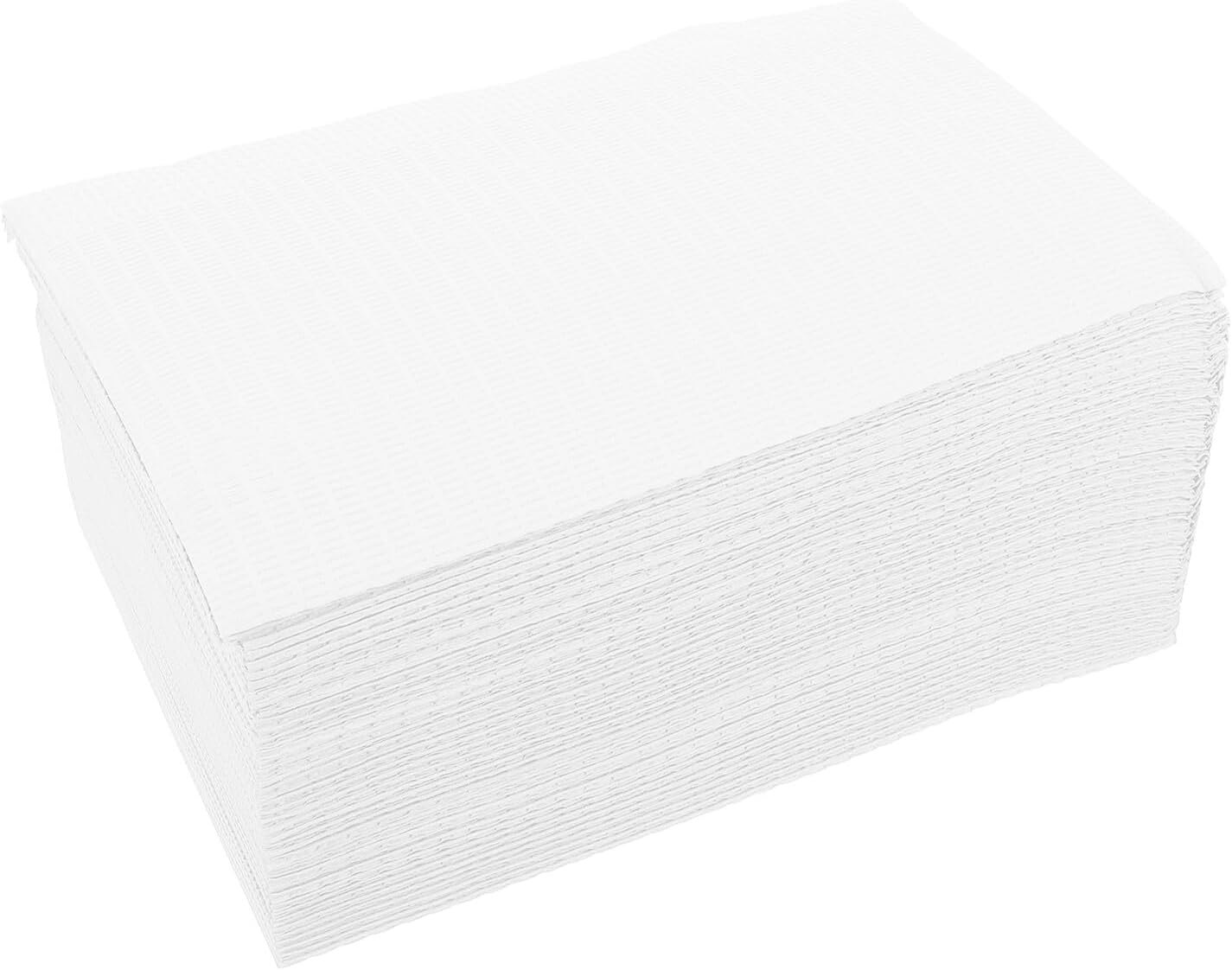 ULTECHNOVO 125Pcs Disposable Tattoo Cleaning Pads White Multi-Purpose Absorbent Table Covers Dental Bibs for Nail Art Makeup and Beauty Treatments image number 1