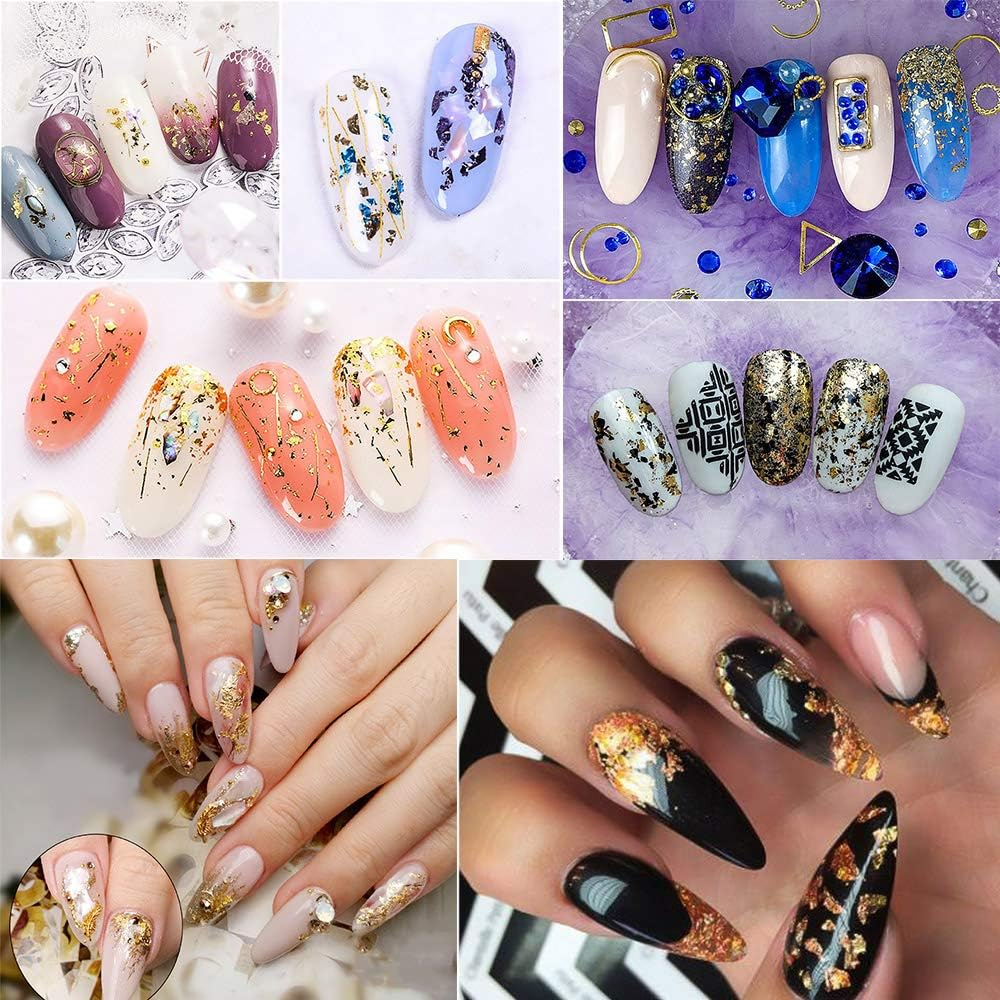 EBANKU 36 Color Holographic Nail Art Foil Flakes Laser Nail Glitter Paillette Chip for Nails Decorations Nail DIY Accessories Decals for Party Festival image number 5